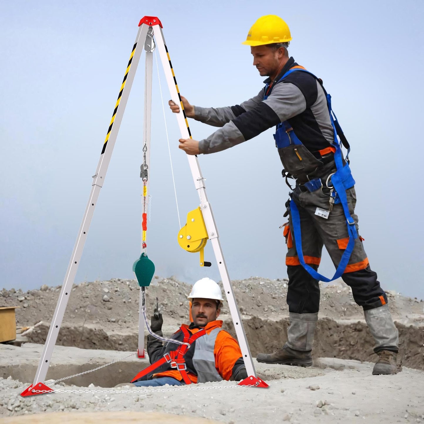 Traditional Confined Space Tripod, 1800lbs Confined Space Tripod Kit, Confined Rescue Tripod for Traditional (1800LBS)