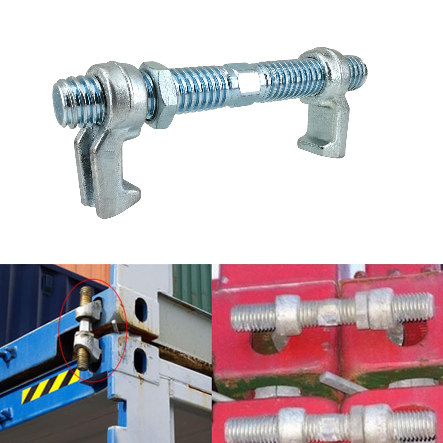 ZUVELLO 280 MM Shipping Container Screw Clamp Bridge Fittings for Sea Harbor Freighter and Rail Standard Container Connect Lock Box, 4 Pack
