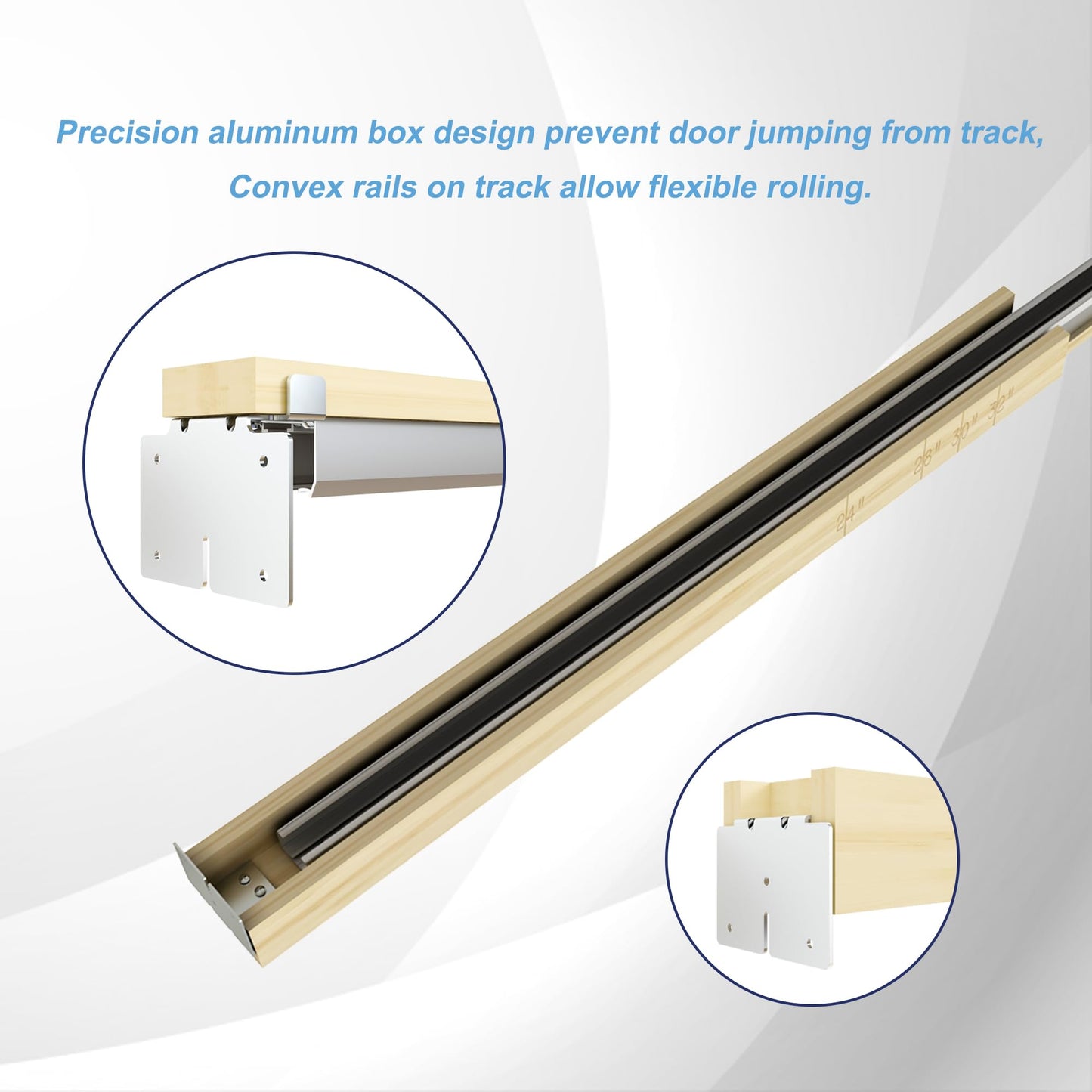 JUBEST 32"x80" Pocket Door Frame Kit with 88LBS Two-Way Soft-Close Mechanism, Easy to Install Hidden Door Kit, Smoothly and Quietly