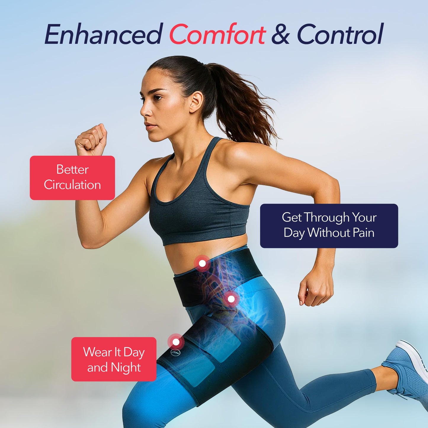 Doctor-Developed Hip Brace , Advanced Groin Compression Wrap for Sports & Leisure Goals, Sciatica Pain Relief Devices for Joint Injuries, hamstring brace, Hip Pain, Bursitis & Post-Surgery Recovery (BLK, L/XL)