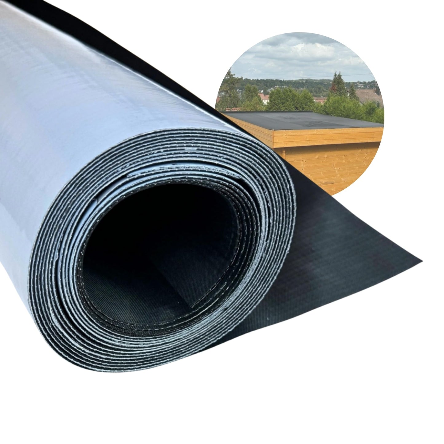 HSS EPDM Waterproofing Membrane EasyStick - 52 Mil - Reinforced - Waterproof - self-Adhesive - Longlasting flatroof Sheet - Black - 39 inch x 16 feet
