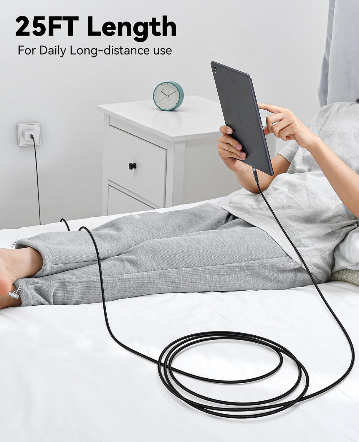 25ft 12W, 2.0 25 480Mbps 17/16/15, S25/24/23, XL/2/3/4XL, V30, USB C Cable Fast Charging Extra Long USB A to USB-C