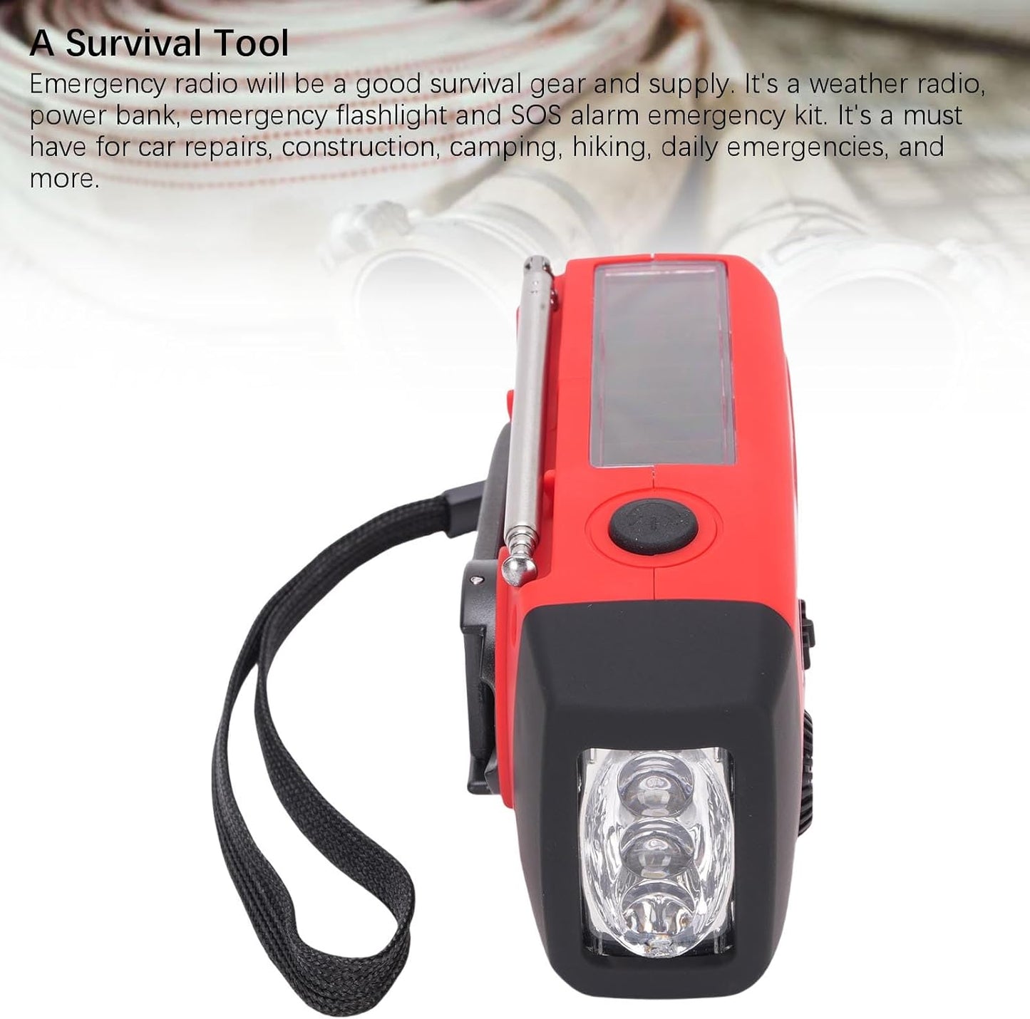 Aoaoy 3 Solar Radio Emergency Hand Crank Portable Power Bank AM/FM NOAA Weather Radio with LED Flashlight Cell Phone