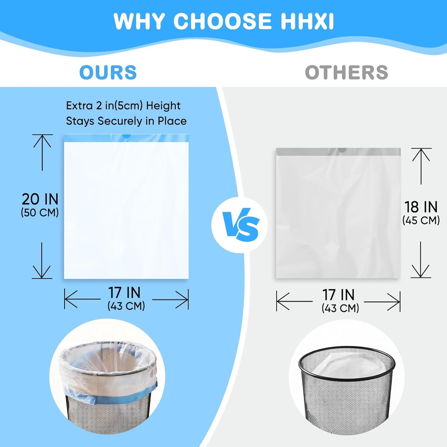 Skiennix 300Ct Small Trash Bags - Odor Resistant, Scented Drawstring Bags in Blue Ocean, Lavender & Cherry Blossom
