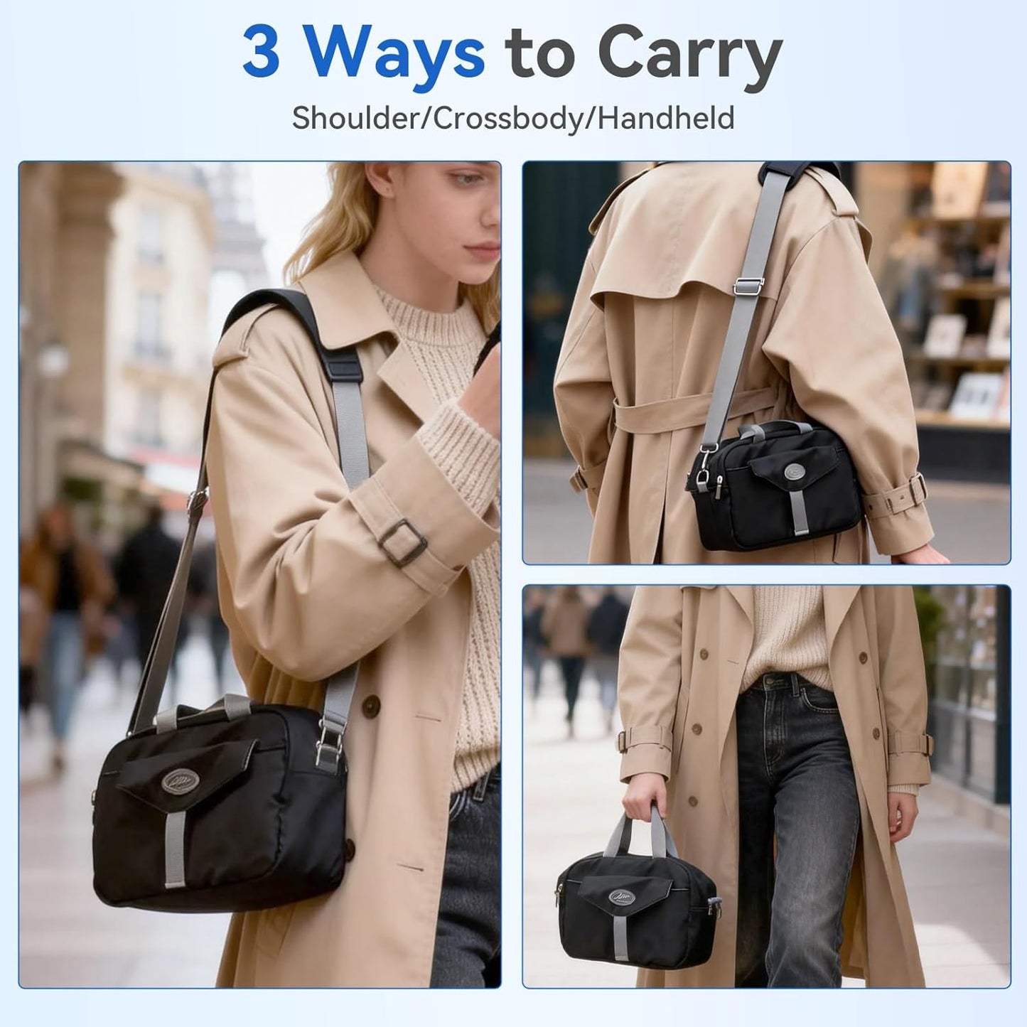 Camera Sling Bag, Waterproof Camera Crossbody Case for Men and Women, Travel Dslr/Slr/Mirrorless for Photographers