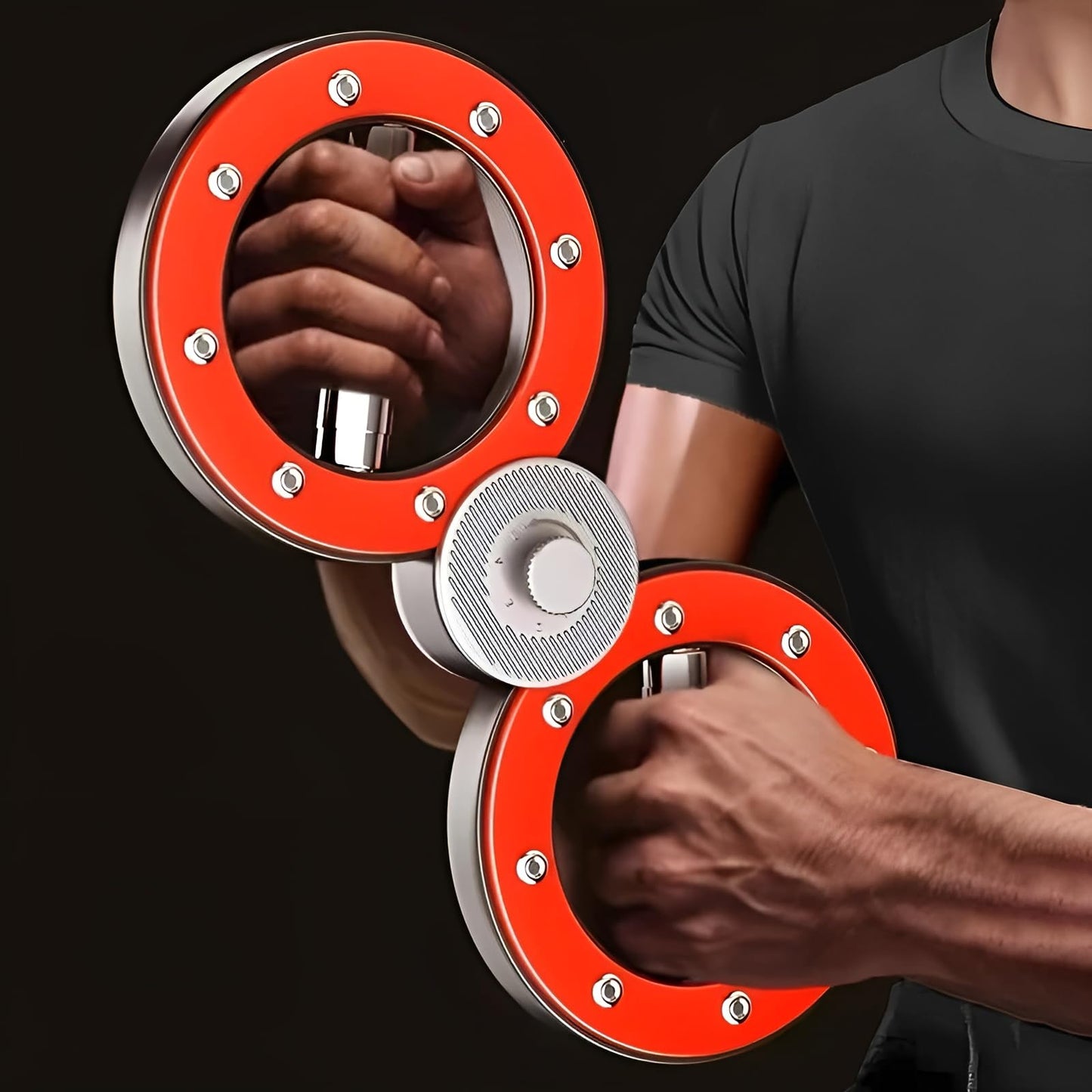 Adjustable Resistance Forearm Trainer, Arm Rehabilitation Exercise Equipment for Men and Women, 360° Rotation Muscle Burner Machine, Shoulder and Back Exercise for Home and Gym Use (Red)