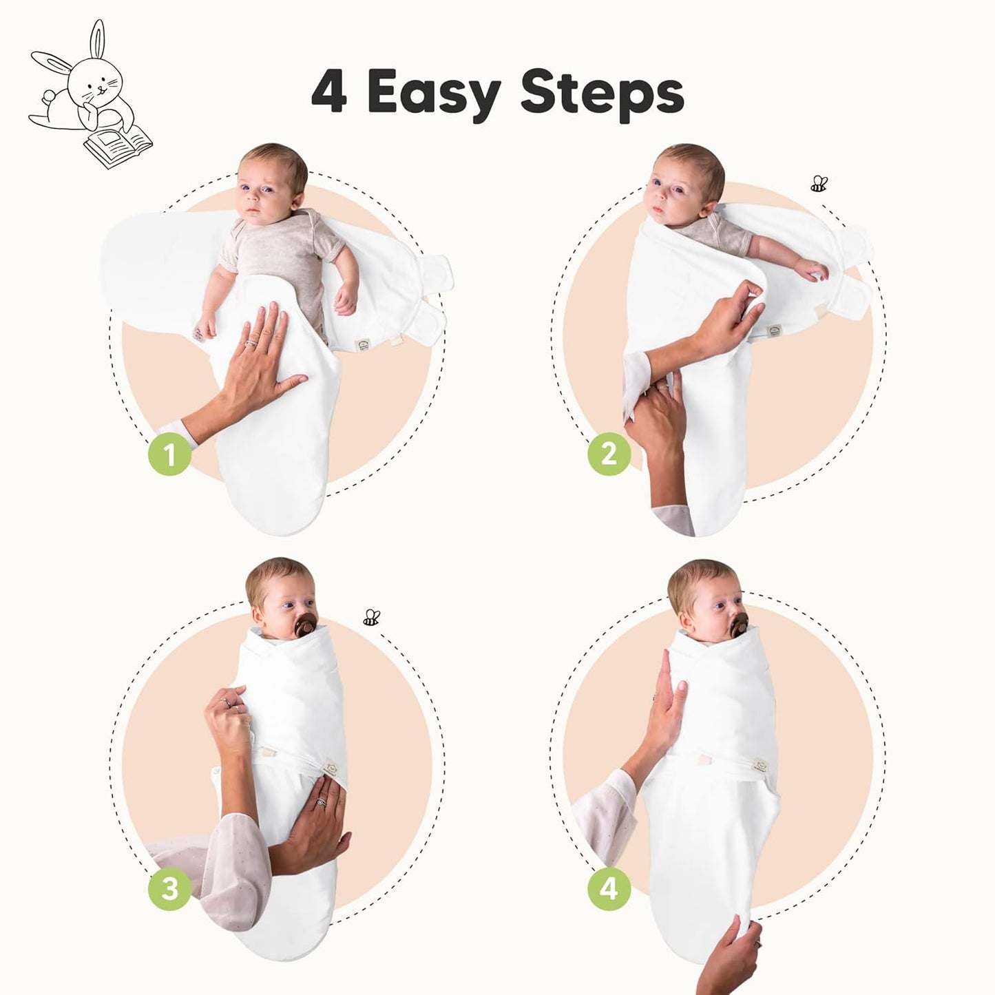 Skiennix Organic Baby Swaddle Sleep Sacks - Soft & Snug for Newborns 0-3 Months | 3-Pack in Candy