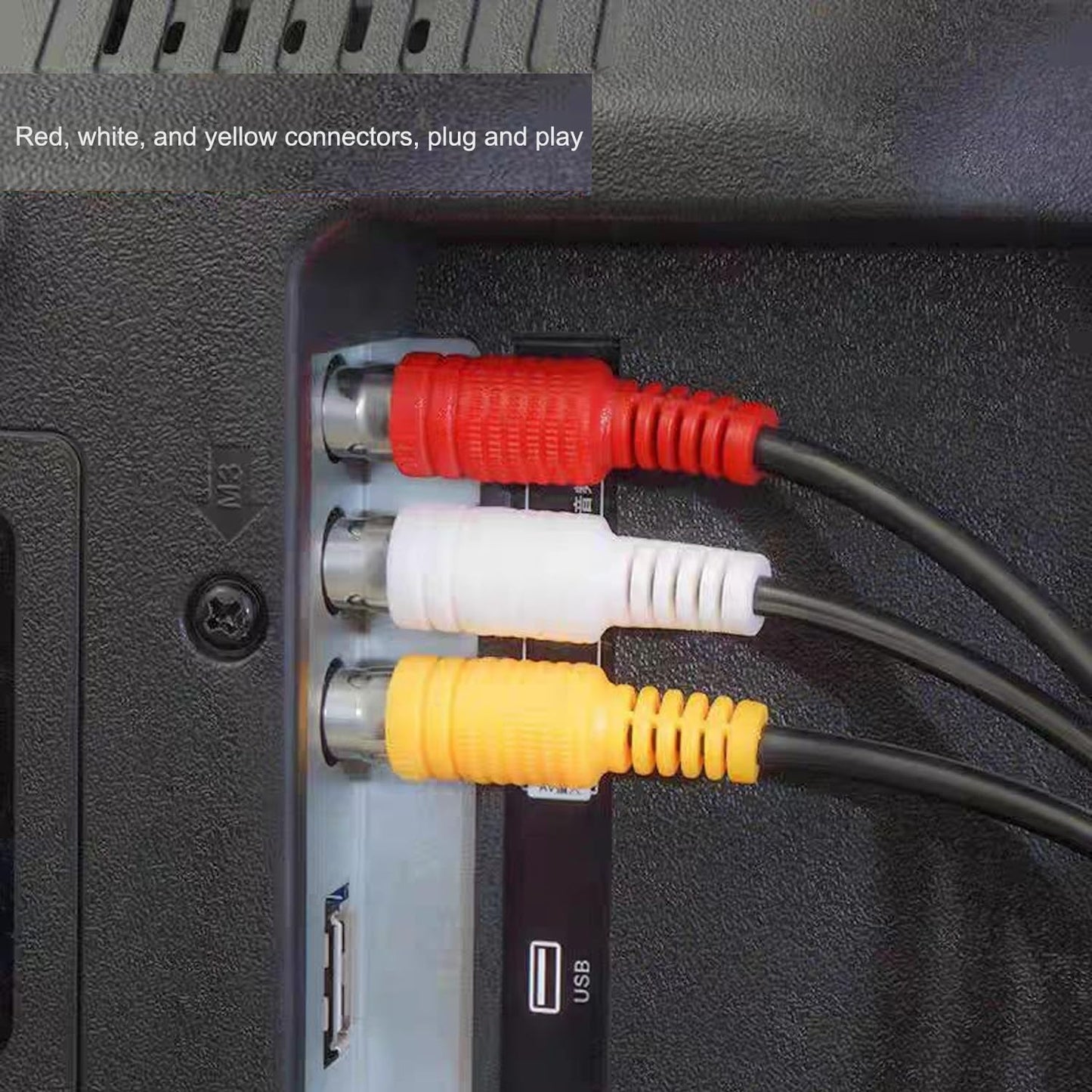 Generic 5 3 3 RCA Cable Feet, AV Cable RCA Male to RCA Male Composite AV Cable, Gold Plated Audio Video Cable for Home