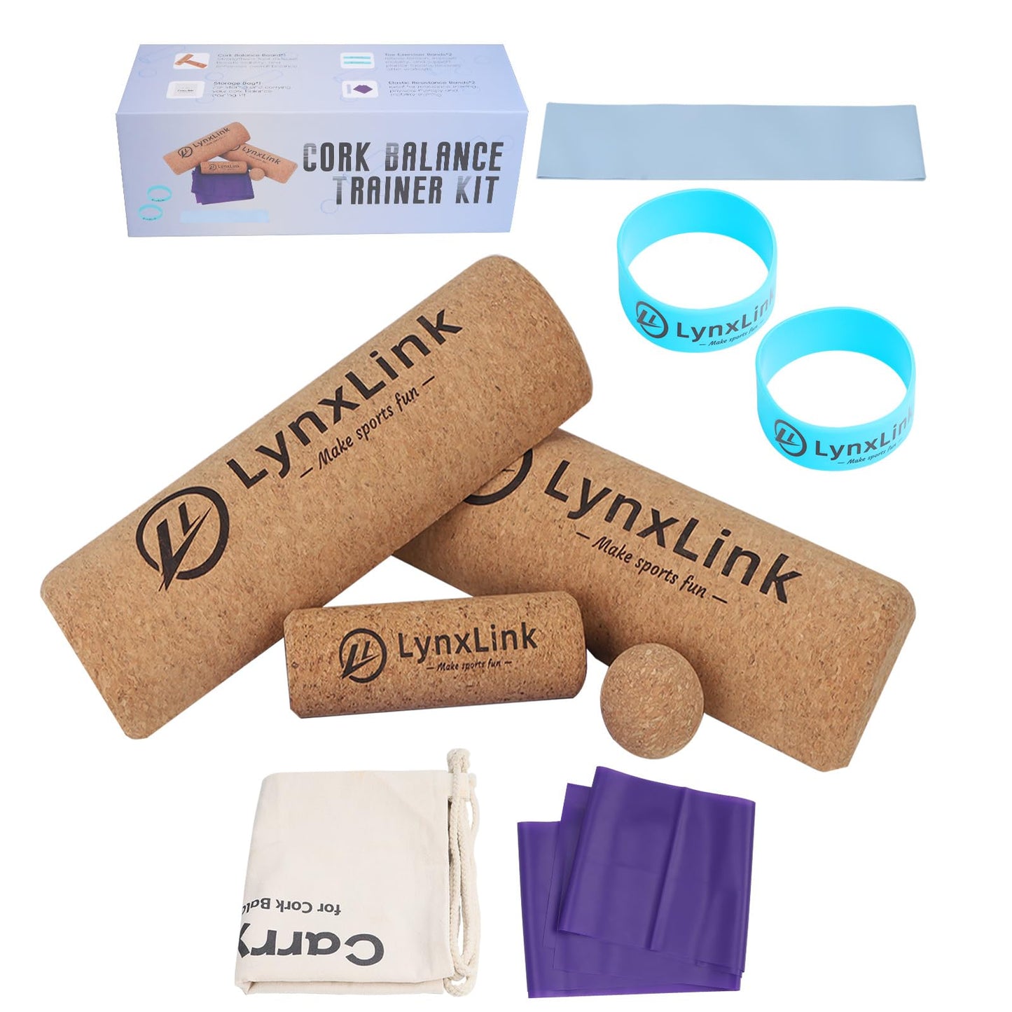 Cork Balancing Board Foot Restoration and Balance Kit with Massage Ball & Resistance Bands – Plantar Fasciitis Recovery, Improve Foot Health | Sports & Outdoors Balance Boards