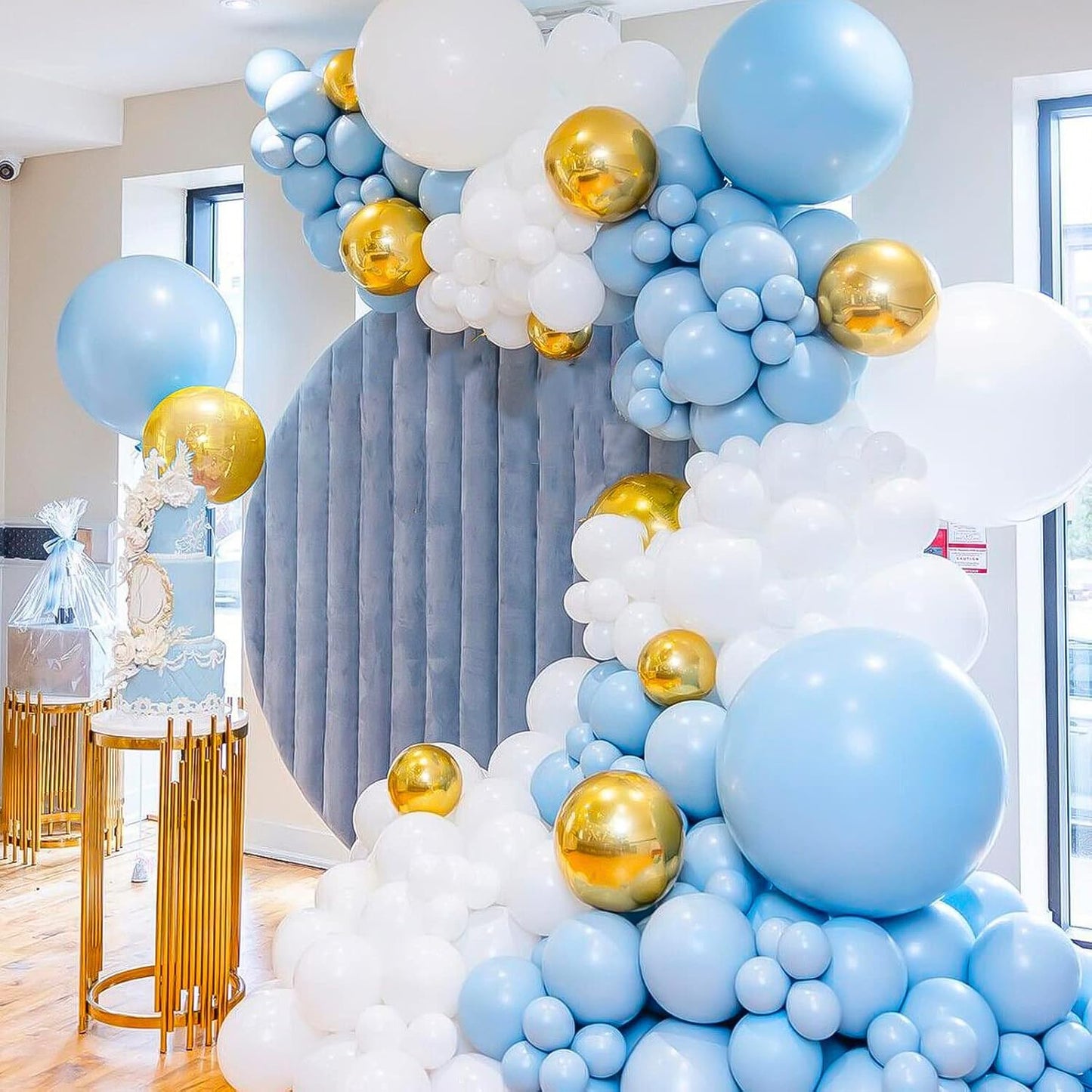 RUBFAC Pastel Blue Balloons - 116-Piece Set in Various Sizes for Birthday & Baby Shower Decor | Light Blue