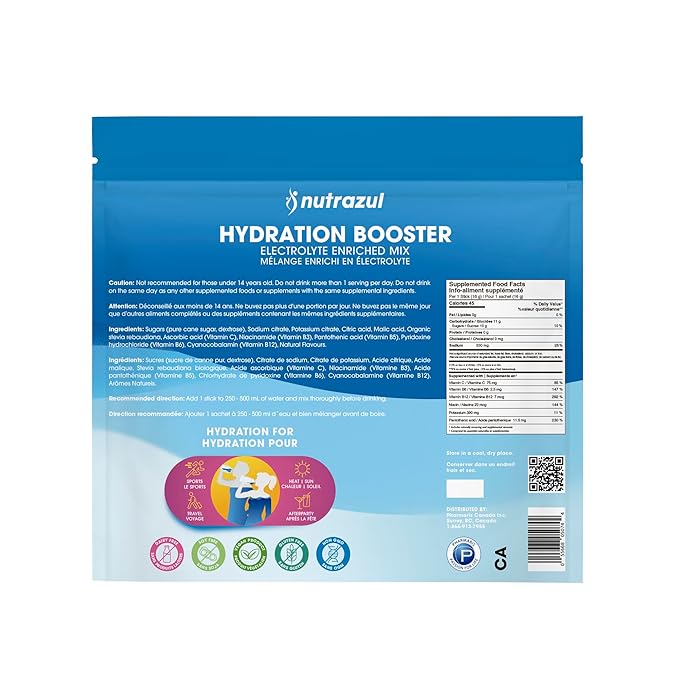 nutrazul Hydration Booster | Supports Rapid Hydration | Electrolyte Enriched Mix | No Artificial Sweeteners | Passion Fruit Flavour| Vegan, Gluten-Free, Non-GMO | 90 Sticks