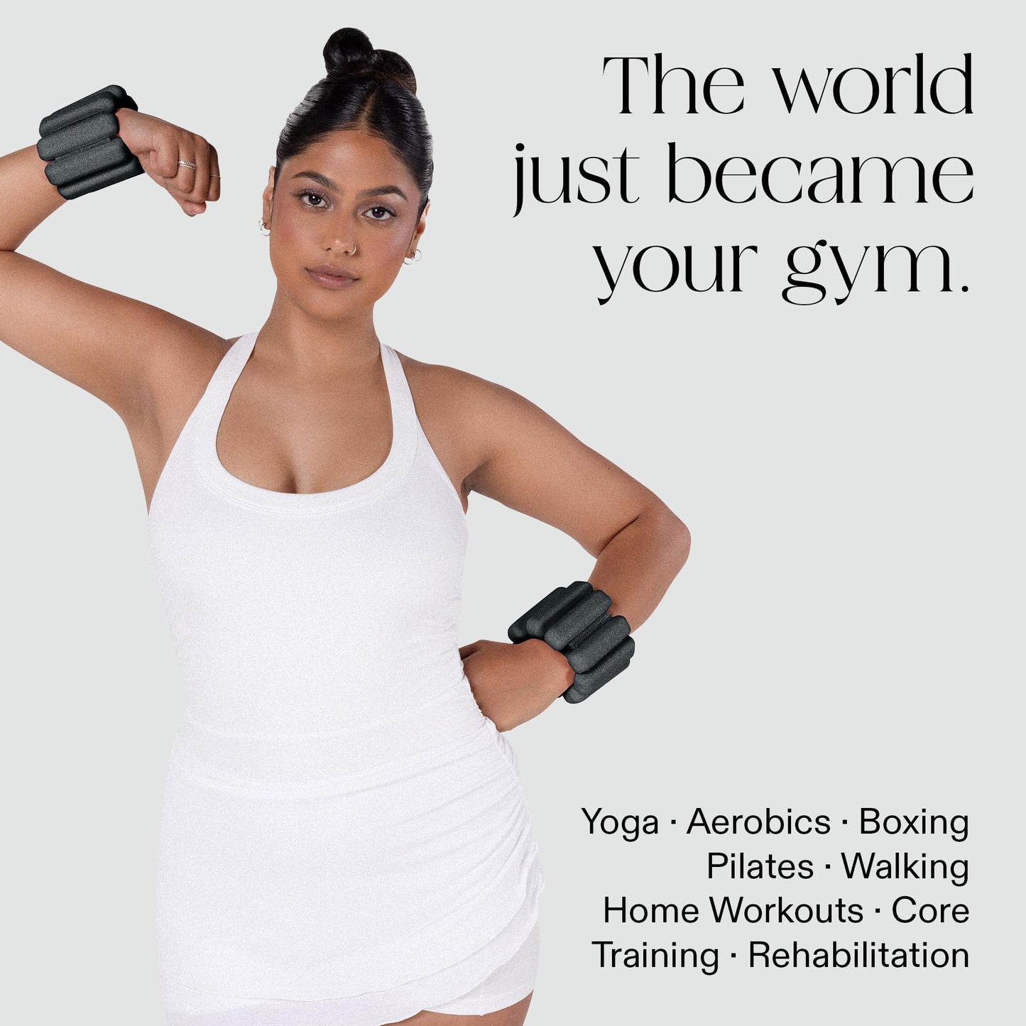 Bala Bangles Wrist & Ankle Weights for Women & Men - 2 lb Adjustable Weighted Bands - Soft Silicone Arm & Leg Weights for Pilates, Yoga, Walking, Barre, Home Workout & Strength Training Exercise