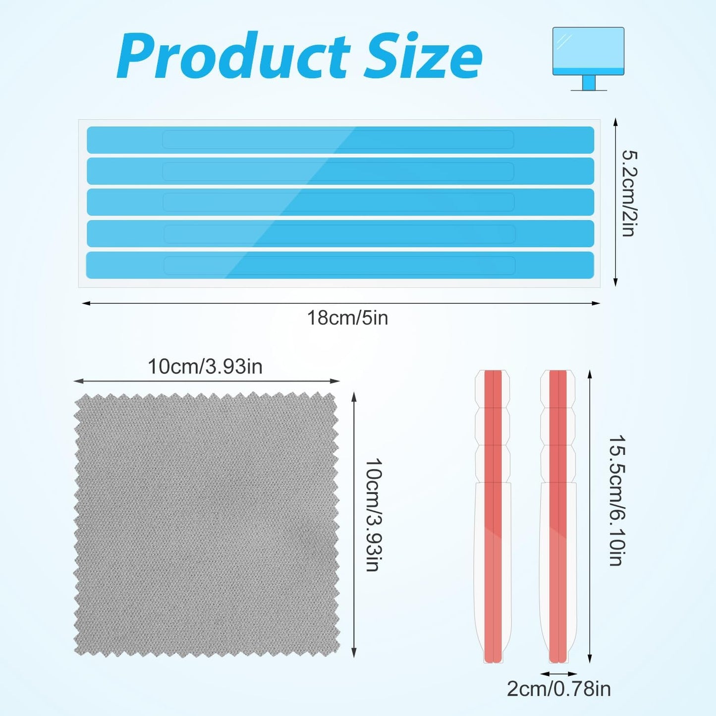 SAVITA 12pcs 2pcs Privacy Screen Adhesive Strips and Plastic Slide Mount Tabs for Computer Monitors with Microfiber