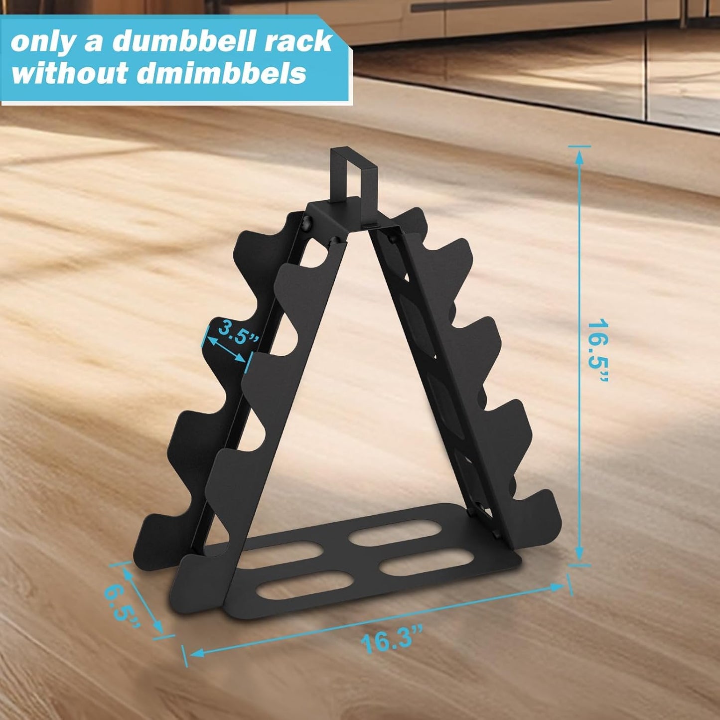 Dumbbell Rack 4 tier(Dumbbells not included), A-Frame Black Metal Dumbbell Holder with Handle, Multilevel Weight Storage Organizer for Dumbbells, Tree Shape Compact Weight Rack/Holder