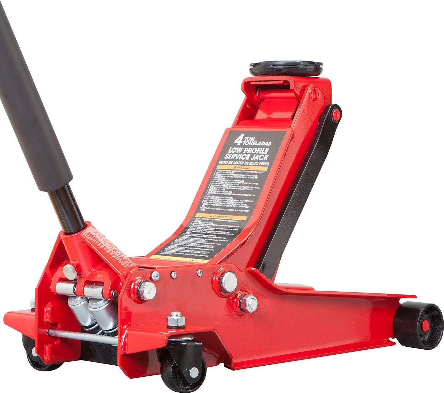 Big RED 4 Ton Low Profile Hydraulic Service Floor Jack, Dual Piston Fast Lift Pump, 8000 lb Heavy Duty Capacity