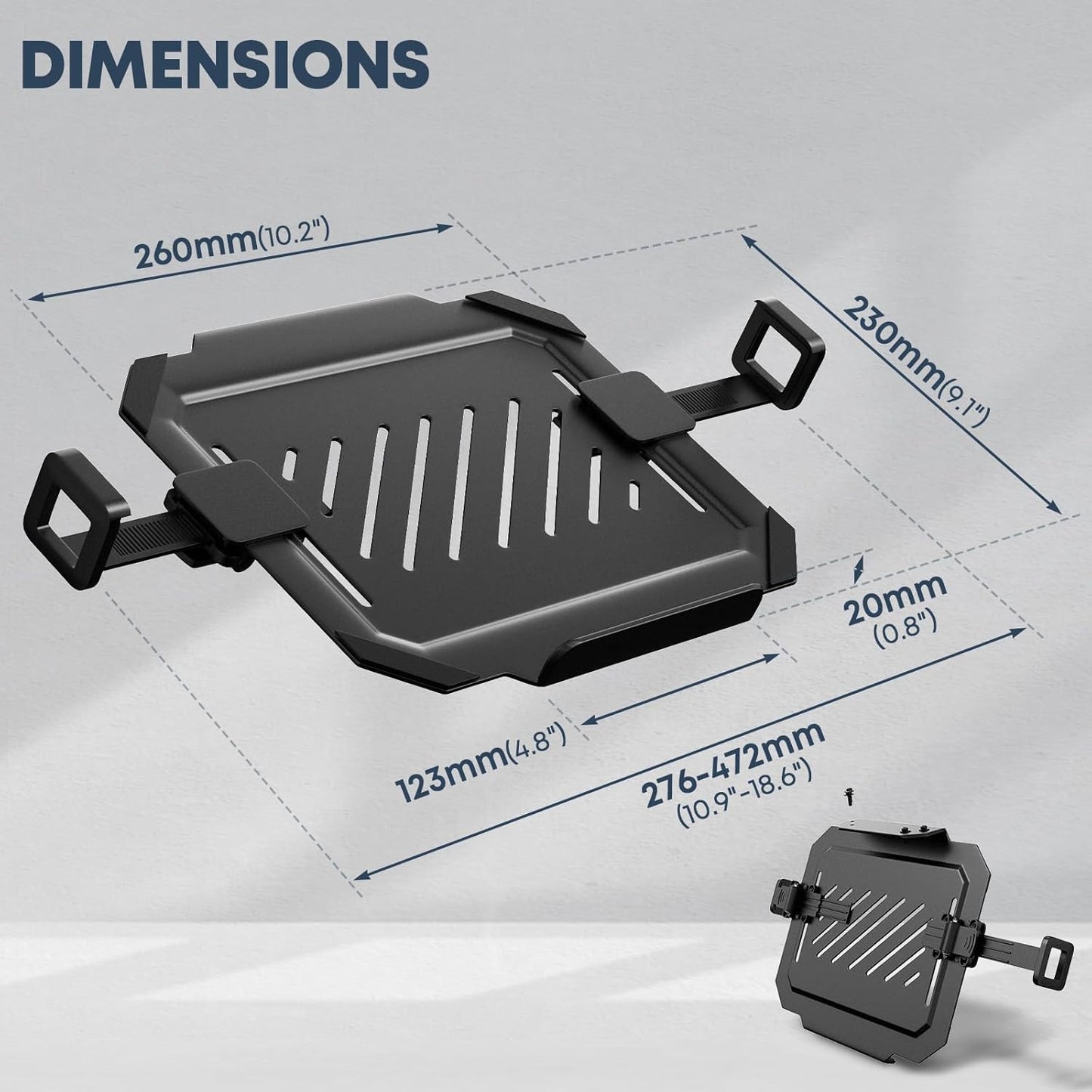 WORLDLIFT 75x75mm 100x100mm 12 17 inch Laptop VESA Mount Tray Holder for Monitor Arms and Stands Clamp Notebook
