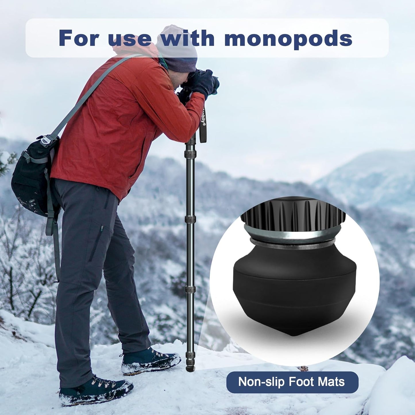 Manbily 3/8" (35mm 35mm)-3 Universal Tripod Rubber Foot Spike, Anti-Slip Rubber Feet for Camera Tripods Monopods