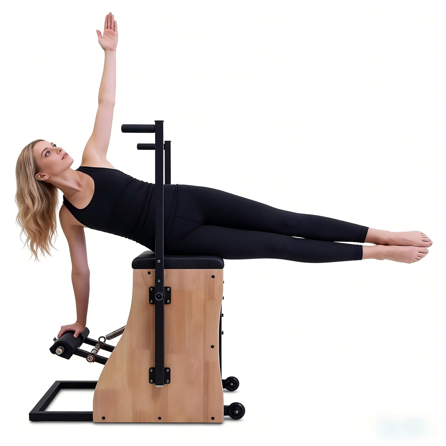 Pilates Chair for Yoga Fitness Pilates Reformer Machine with Split Pedal,Handles & Springs of Different Resistances Pilates Combo Equipment Non-Slip Socks for Home Use Gym Workout & Rehabilitation