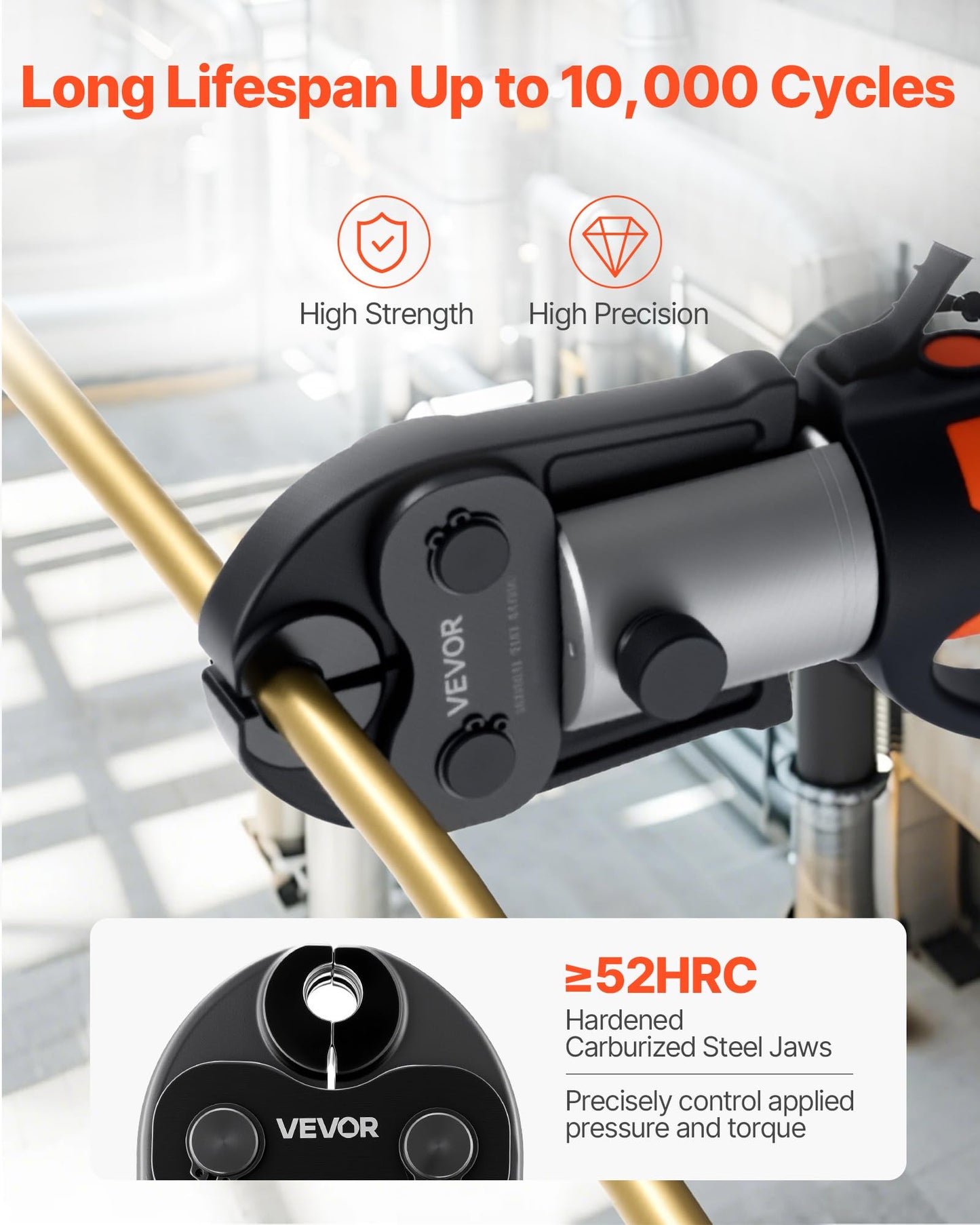 VEVOR 7PCS Pressing Jaws 1/4" to 1-1/8" - Compatible with RLS Copper Pipes, Work with 32KN Standard Press Tools for High Pressure HVAC/R Applications - with Case
