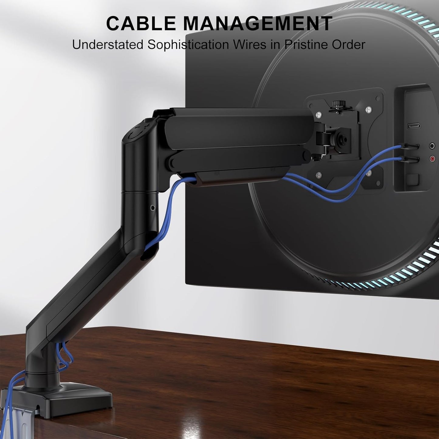 WALI 13-34 inch 32 inch, 26.4lbs, 75/100mm (GSMP001N), Single Monitor Mount for Screens, Adjustable Single Monitors
