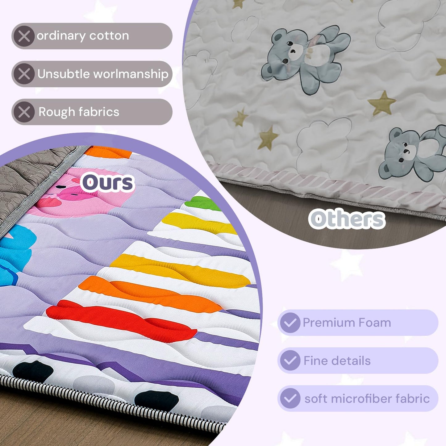RONGFA Baby Play Mat for Floor, 50'' x 50'' Thicken Foam Soft Padded Mat for Baby, Playpen Mat for Toddlers Infant Kids, Machine Washable, Non-slip Bottom Safe for Crawling (Piano)