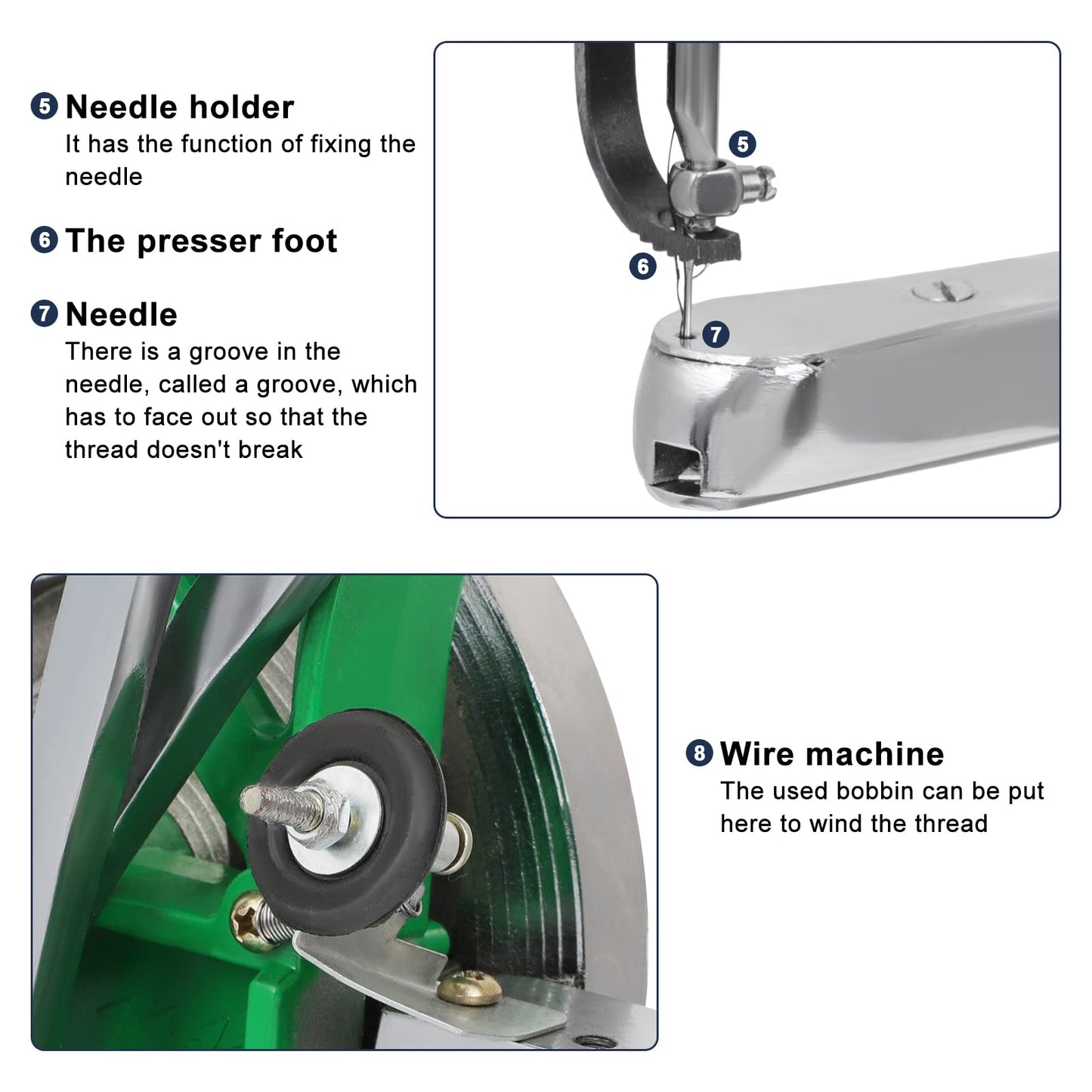 Leather Sewing Machine, Cobbler Sewing Machine, Manual Shoe Sewing Machine with Dual Cotton Nylon Line for Sewing Upsolery, Bags, Tents, Clothes, Belt and Coats