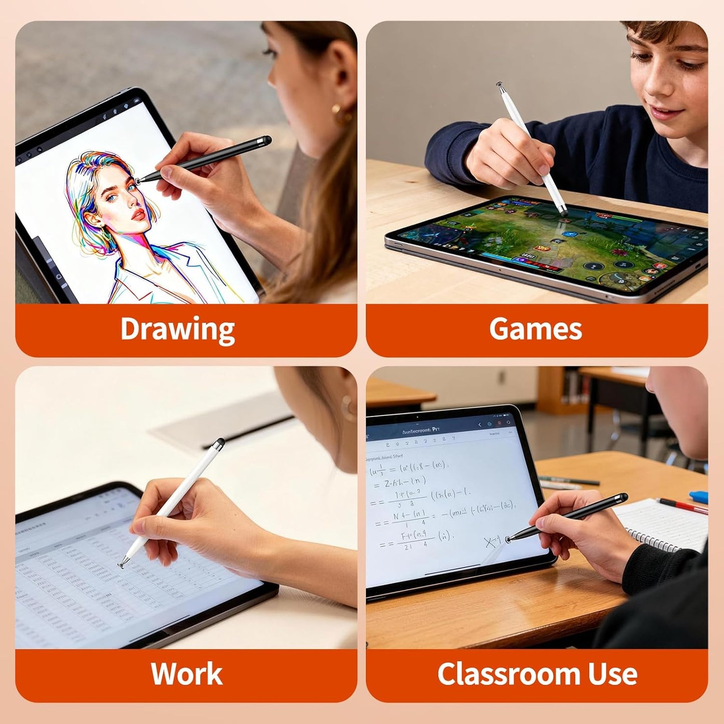 YITIAOXIAOYU 10 2 1 PCS Stylus Pen for Touchscreen, Lightweight in Dual-Tip Design, for Drawing, Note-Taking & Gaming