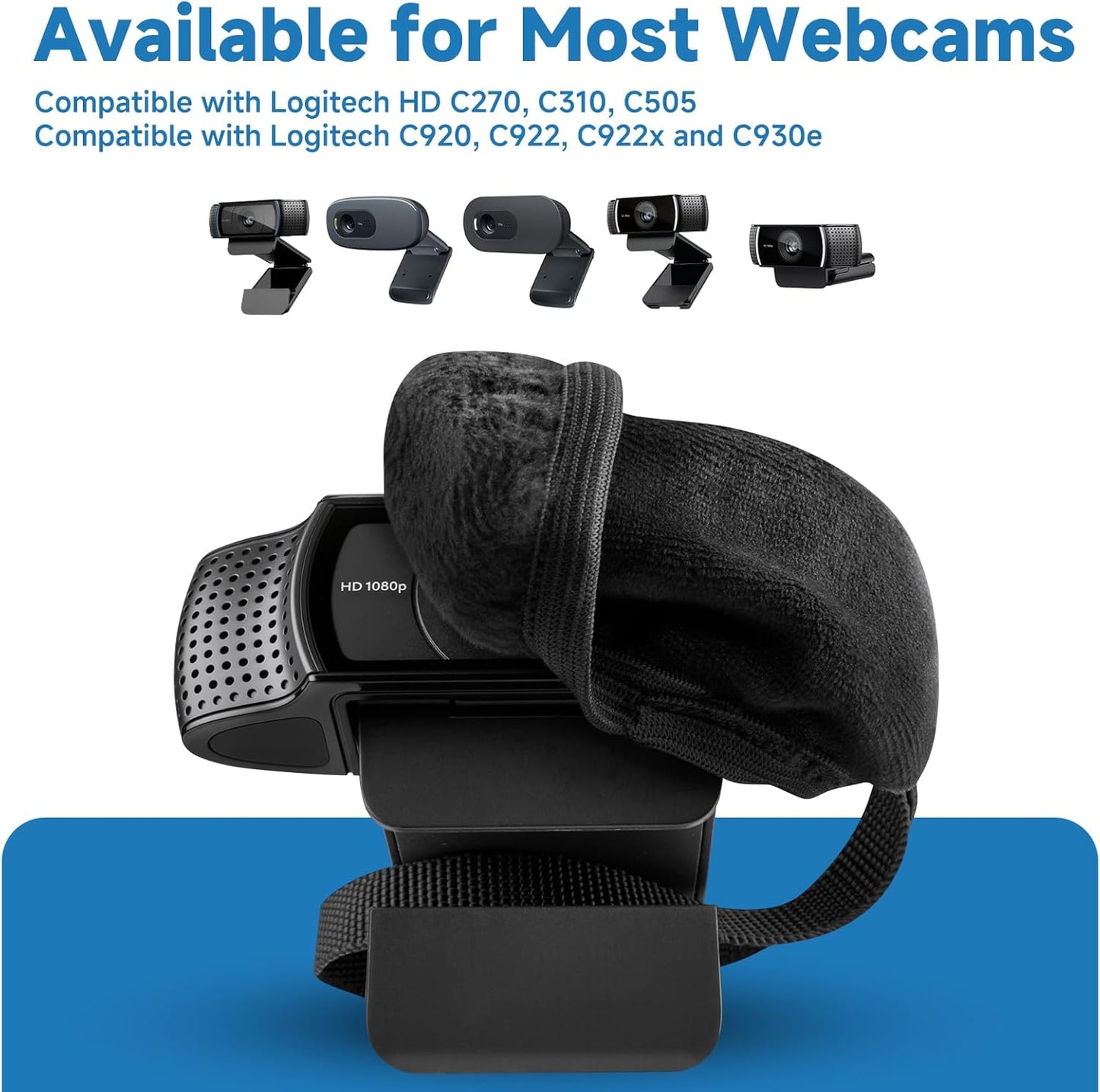 CaSZLUTION C922x C922 C920 C505 C310 C270, Pack 2 Universal Webcam Privacy Cover Compatible with Logitech HD Pro