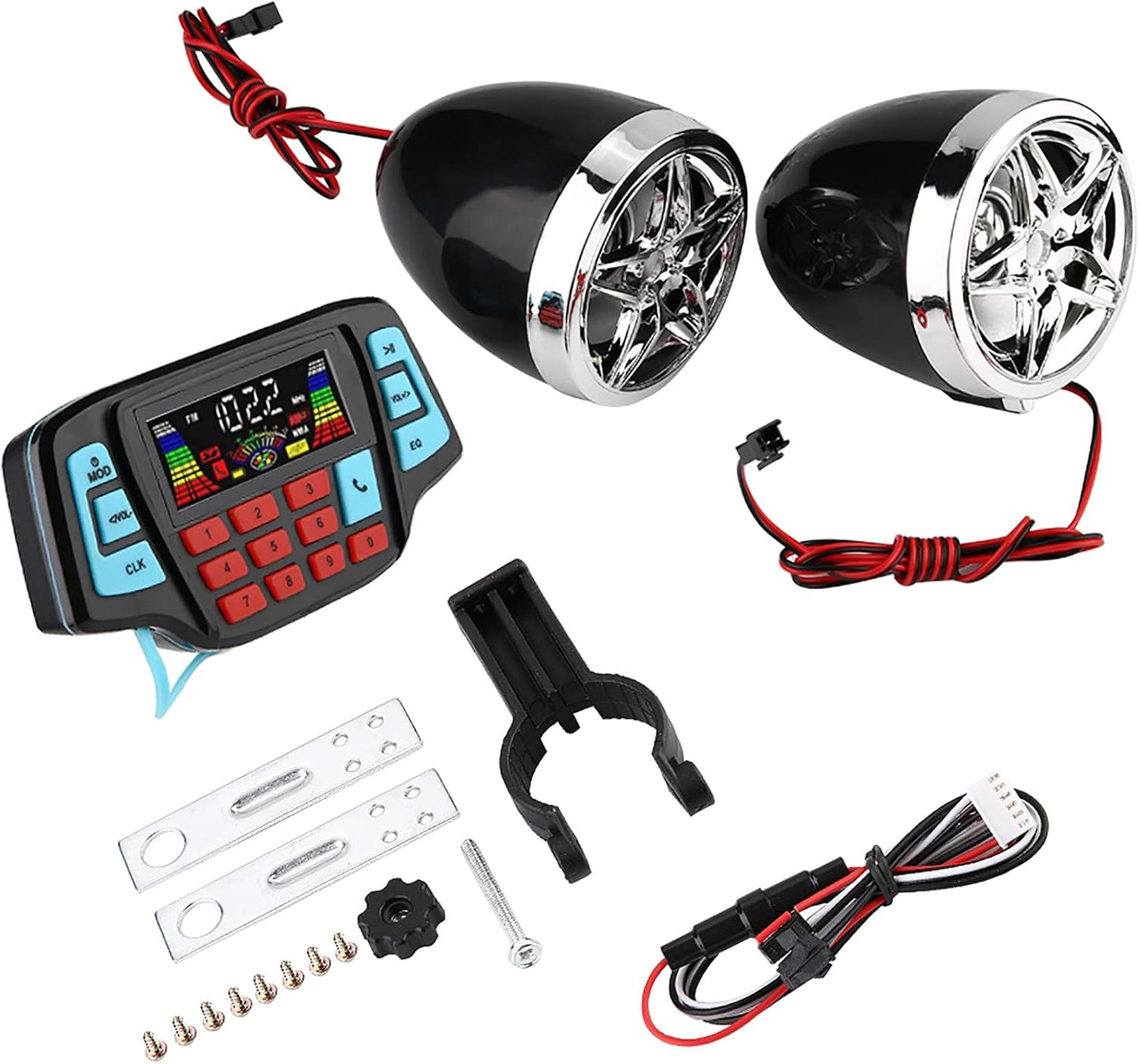 Keenso MP3 MP3 Motorcycle System, Motorcycle BT Player Audio Stereo Speaker System USB Memory Card Carrier
