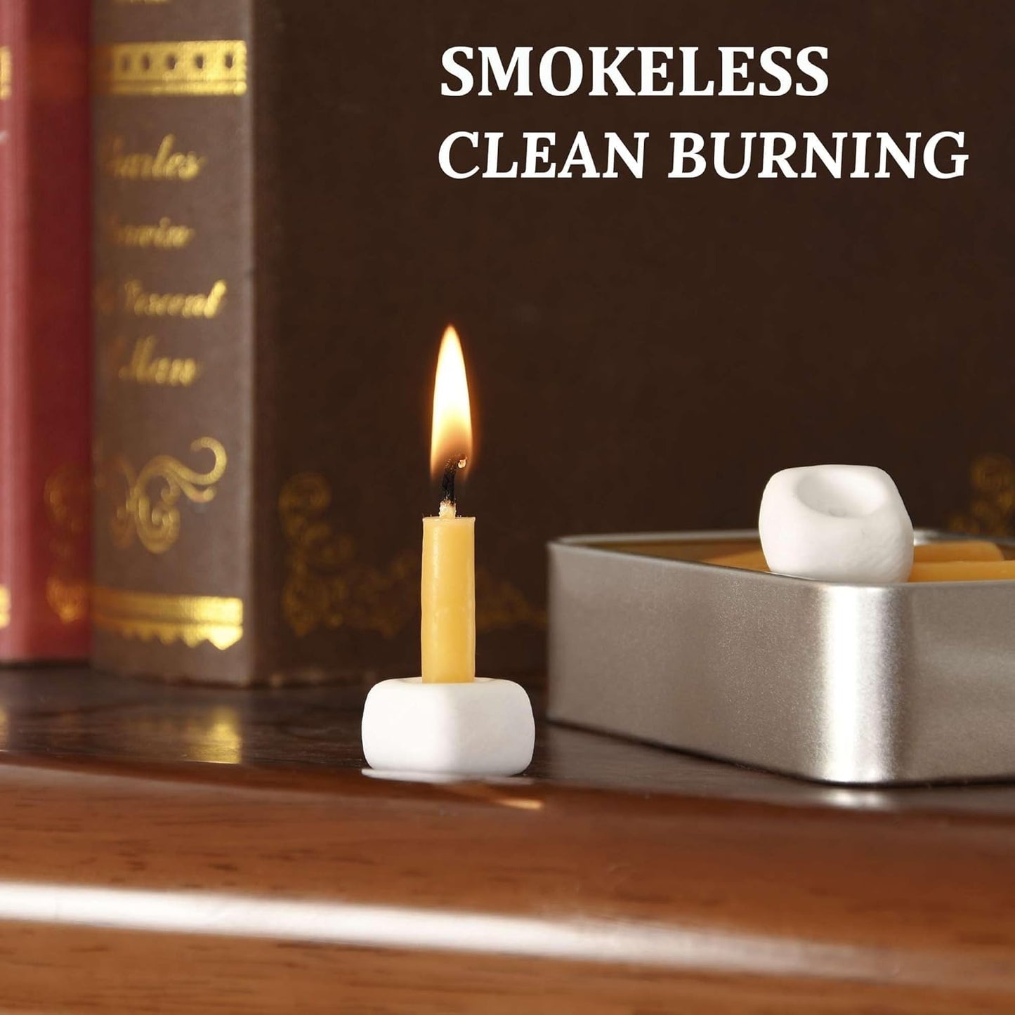 Skiennix 40-Piece Mini Beeswax Taper Candles Set - Smokeless, Dripless, 2.6 Inch for Meditation & Home Decor - Yellow