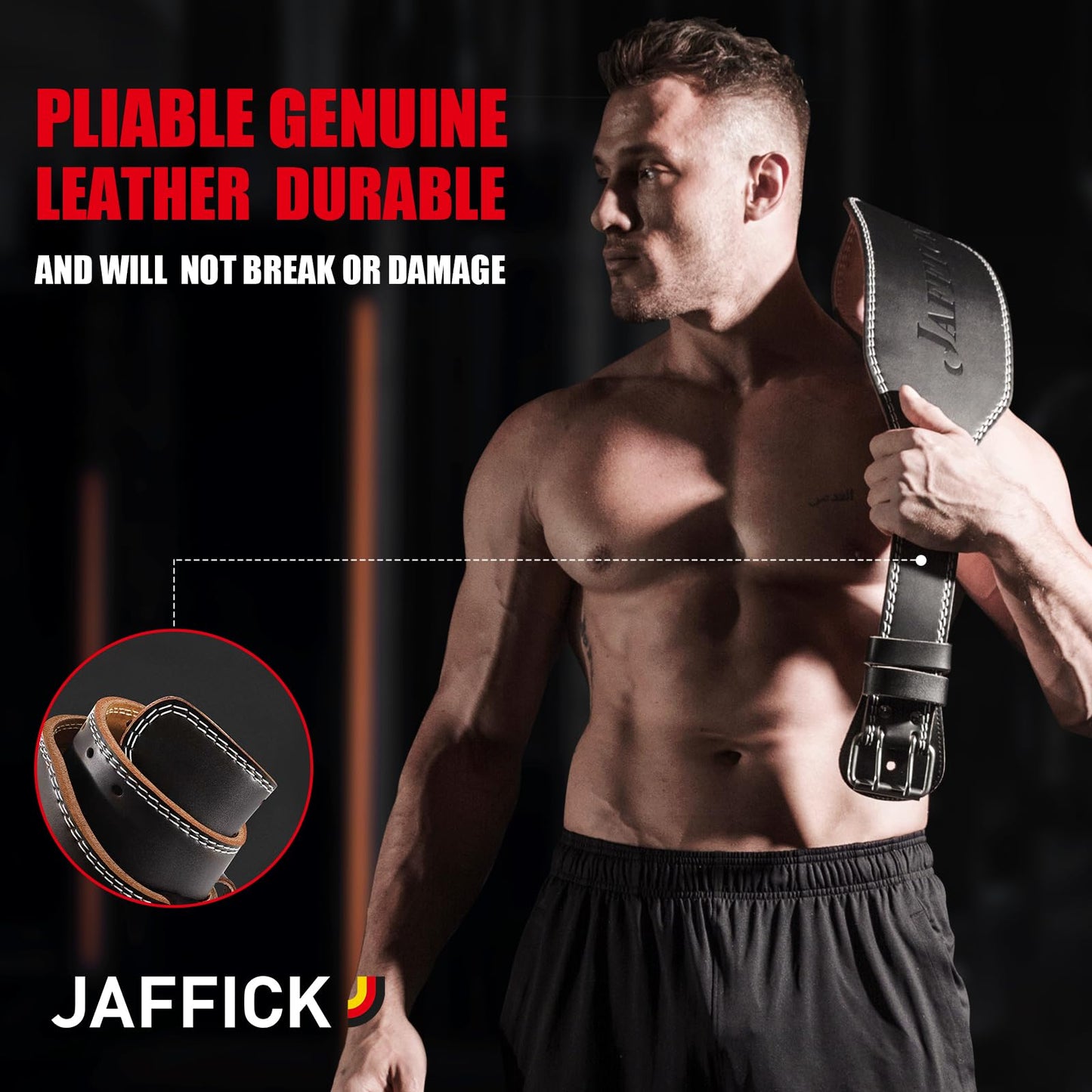 Genuine Leather Weight Lifting Belt for Men Gym Weight Belt Lumbar Back Support Powerlifting Weightlifting Heavy Duty Workout Training Strength Training Equipment 6-Inch brown
