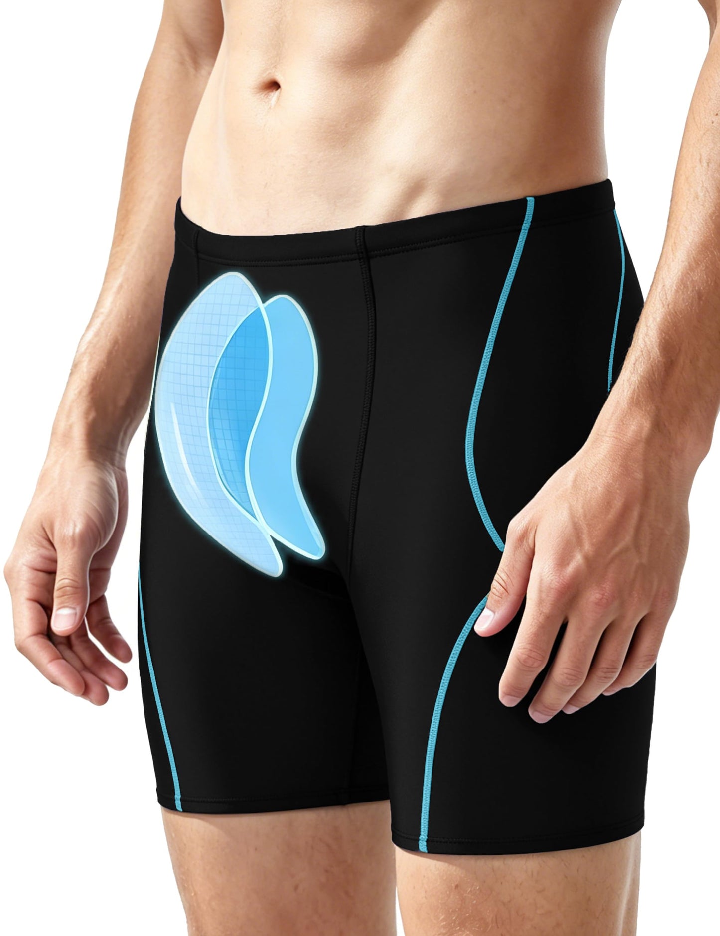 Roadbox Swim Jammers for Men Racing Athletic Quick Dry Swimsuit Endurance Training Competitive Swimming Shorts UPF 50+