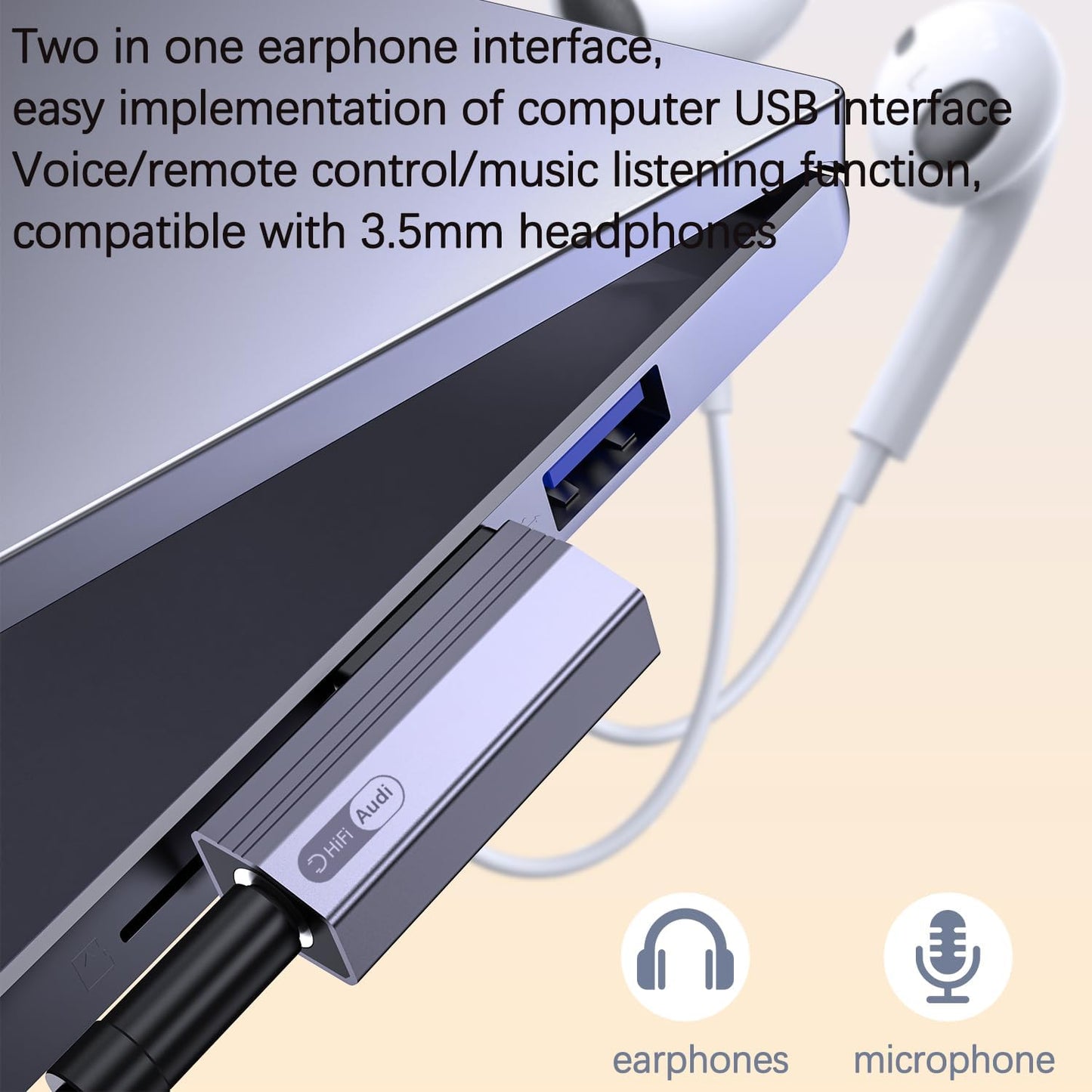 Liaoan 3.5mm 3.5mm PS4/PS5/headphones/Mac/Linux/laptops/desktops/docking USB to Jack Audio Adapter, USB-A to Female