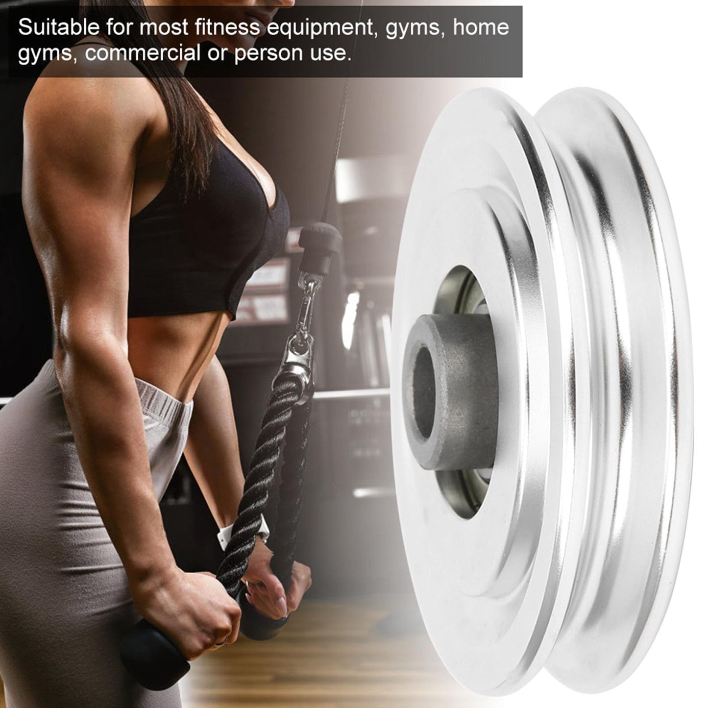 Jwthee Aluminum Pulleys for Cable Machine, 2 PCS Pulley Wheel Universal Bearing Wheel for Home Gym Exercise Machine Attachments (70mm)