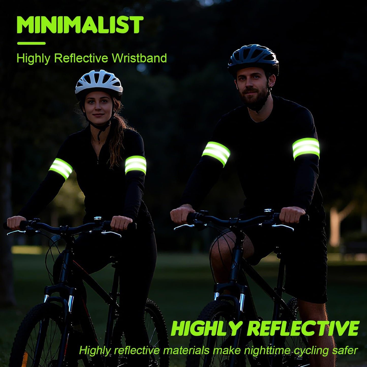 Darlingao 4 Pack High Visibility Reflective Bands for Arm, Wrist, Ankle & Leg – Adjustable Elastic Safety Straps for Night Running, Walking, Cycling – Reflective Gear for Men & Women