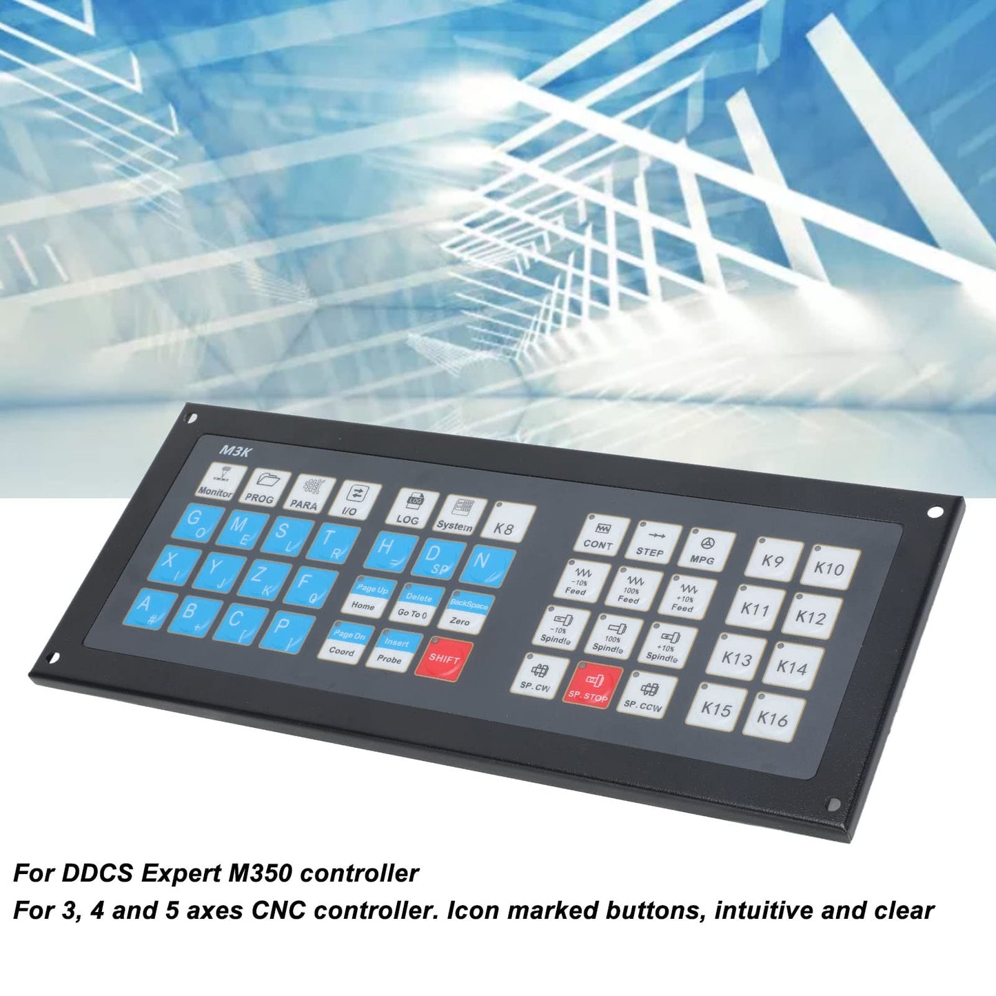 CNC Controller Panel Board Aluminum Alloy M3K Expansion Keyboards Lathe Machines Motor Motion Controller Systems with Cable for DDCS Expert M350 3 4 5 Axes