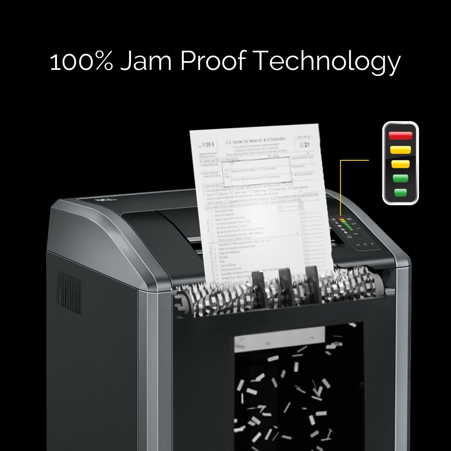 Fellowes Powershred 425Ci 100% Jam Proof Commercial Grade Manual 30-Sheet Cross-Cut Paper Shredder, TAA Compliant (38425), Black