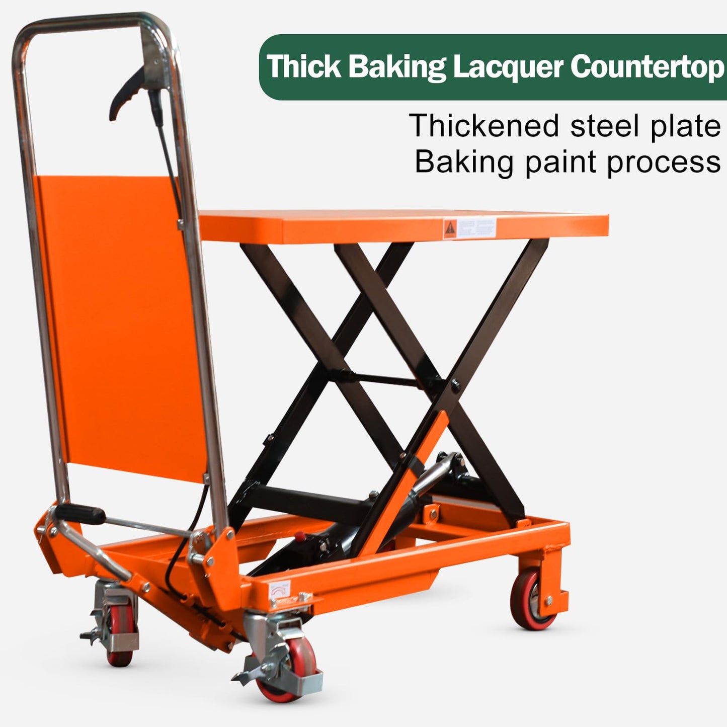 Tory Carrier Hydraulic Scissors Lift Table 330LBS Capacity, Table Cart 29.1" Lifting Height, Manual Scissor Lift Table 4 Wheels and Foot Pump, Elevating Hydraulic Cart for Material Handling