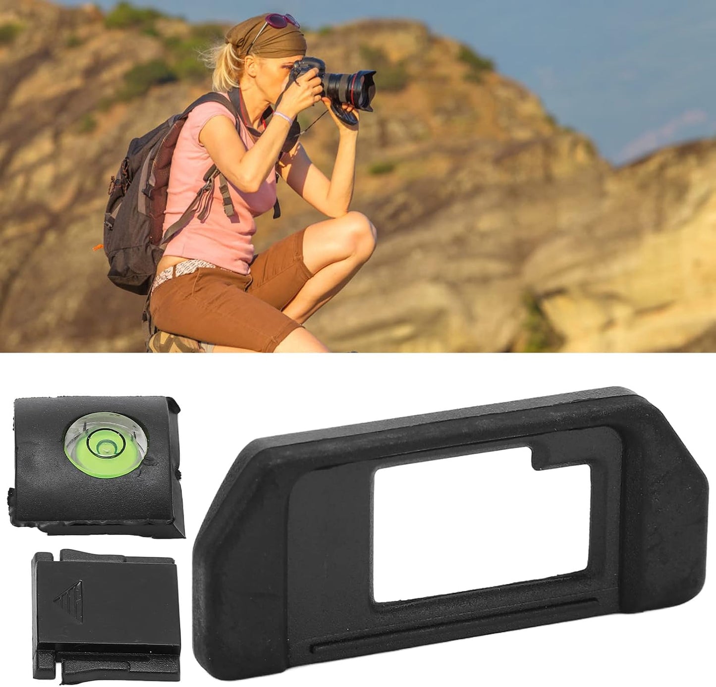 Sets, EM5 EM10 Viewfinder Eyecup Cold Shoe Cover Horizon Level Lightweight Plastic Rubber, Compatible with Camera