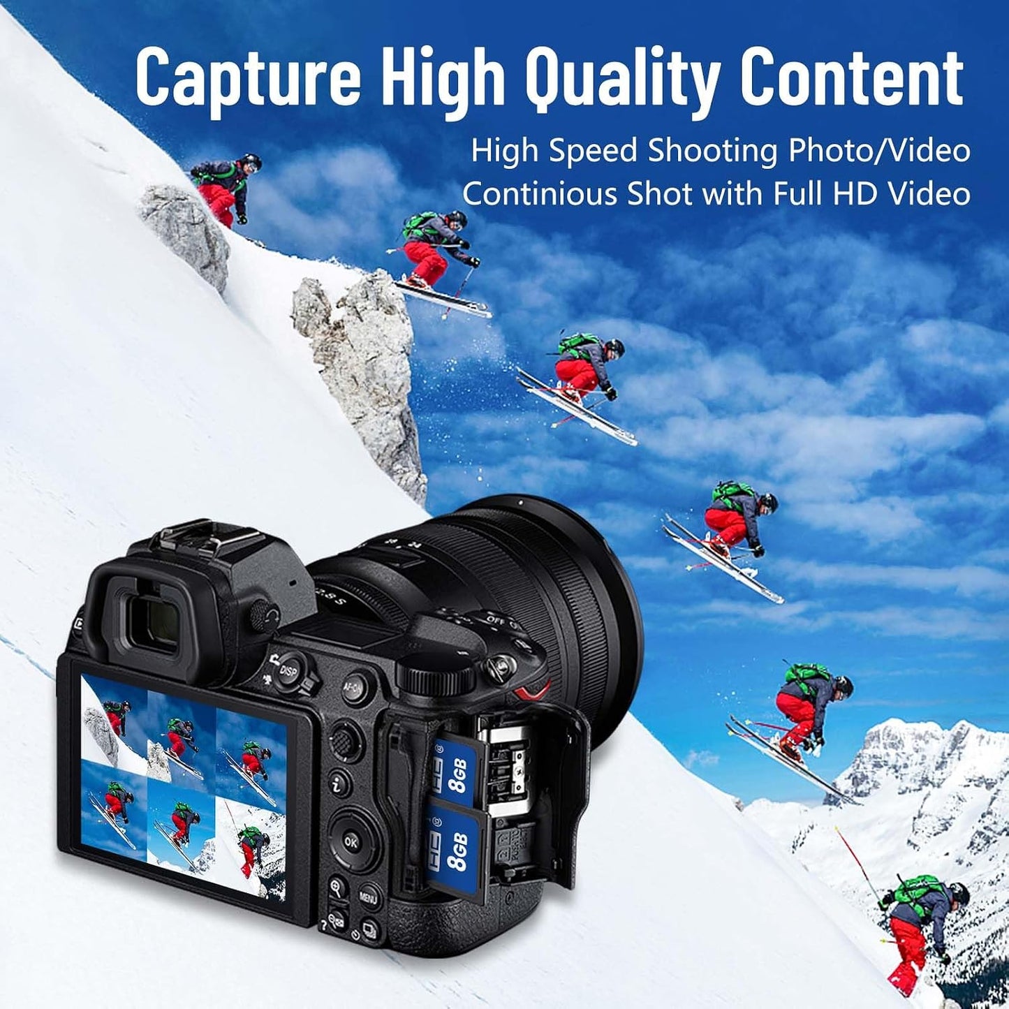 elecacc 8GB (3 Pack), C10 U1 10 4K SD Card SDHC UHS-I Memory Cards Class High-Speed Full HD Video Compatible