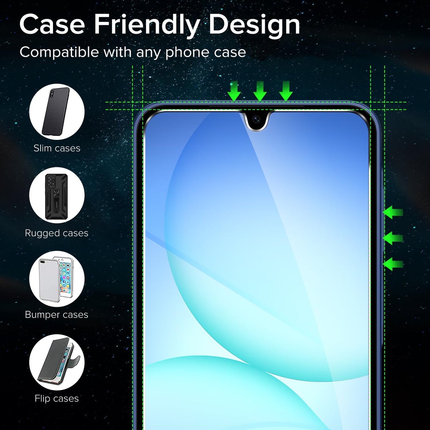 A17 5G/Galaxy A16 5G, 6.7-inch, 2-Pack ivoler Screen Protector for Samsung Galaxy Tempered Glass Film, Alignment Frame