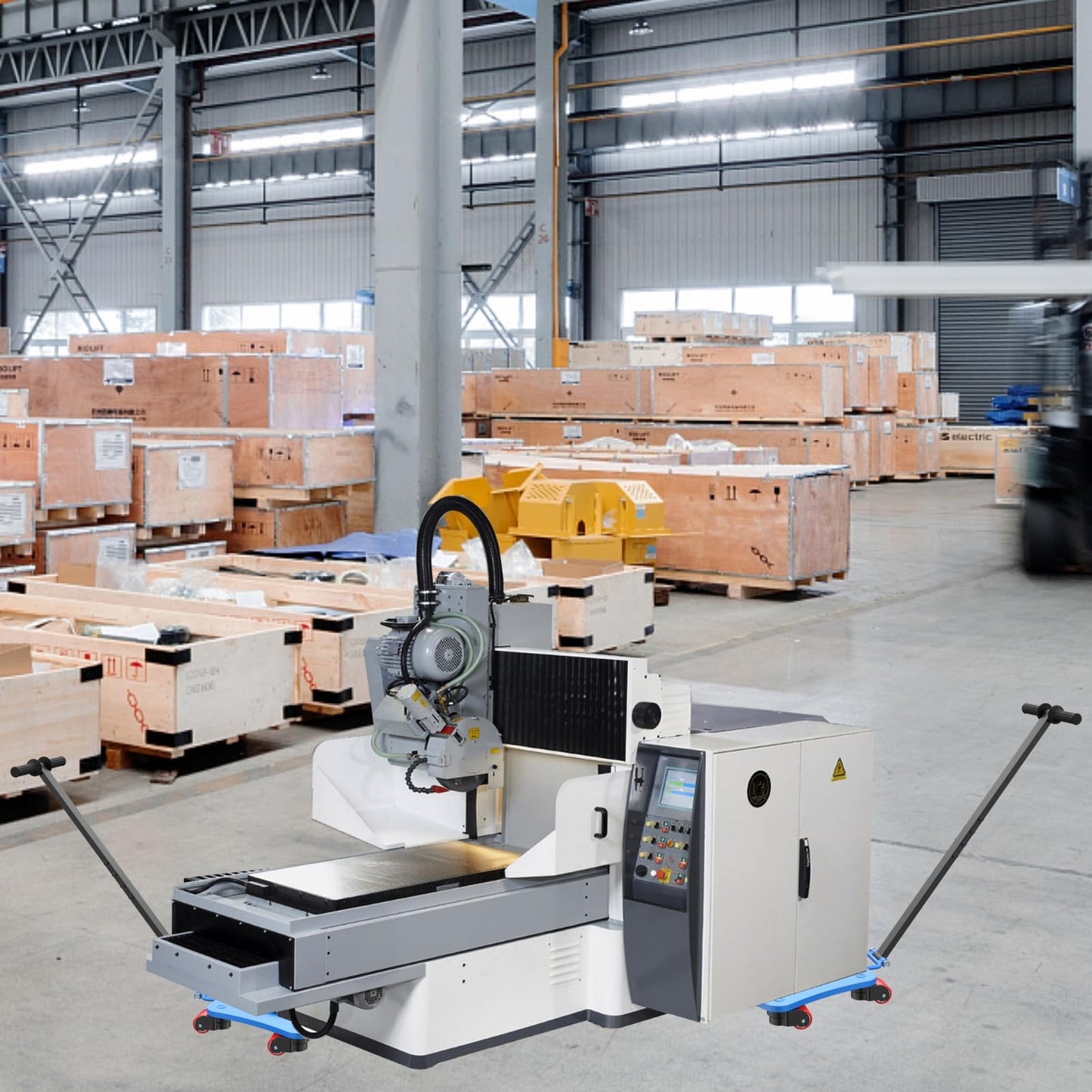 Amarite Machine Skates 8800lbs Capacity-Heavy Duty Machinery Mover with 5X 360° Swivel Rollers for Industrial Use - Equipment Skates for Warehouse and Workshop Transporting