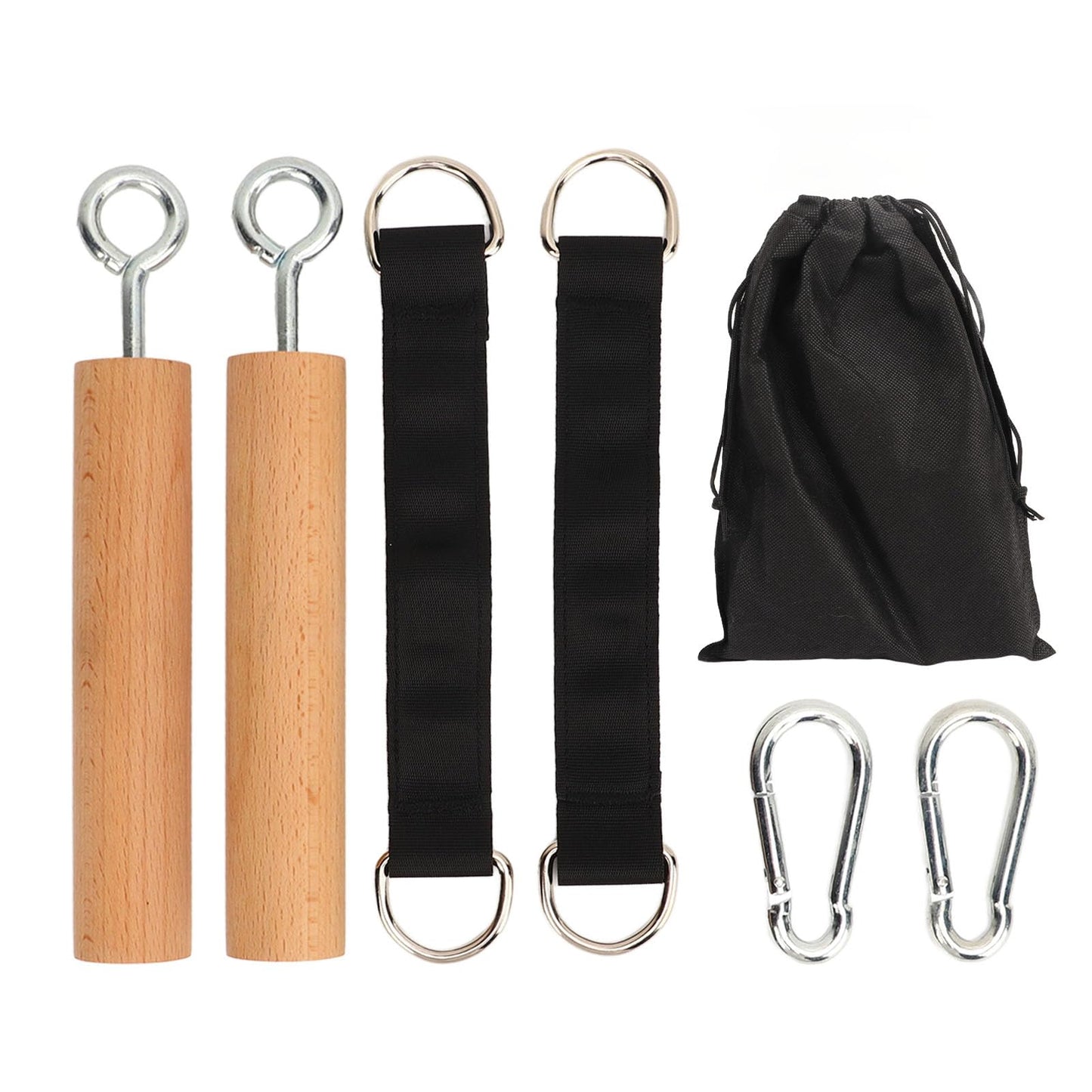 Yuecoom Wooden Pull Up Climbing Hold Grips, 1 Pair Hand Grips Strengthener Exerciser Training Tools for Grip Strength, Kettlebells, Workout