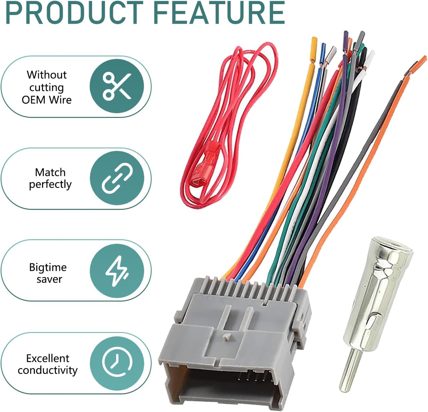 Zeathery Hummer Speaker Wiring Harness Radio Wiring Harness, Audio CD Player Pigtail, Modification Accessories