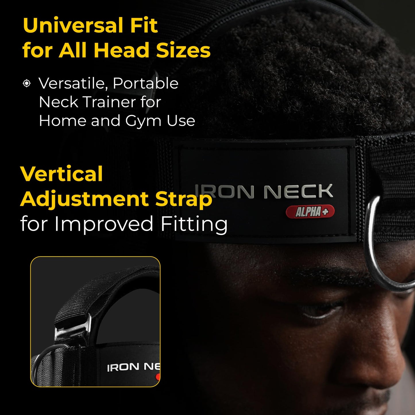 Iron Neck Neck Trainer, Exerciser, & Strengthener with Adjustable Head and Chin Strap - Portable Head Harness for Weight Lifting, Home, & Gym Use - Exercise & Workout Equipment (Rafa, Red)