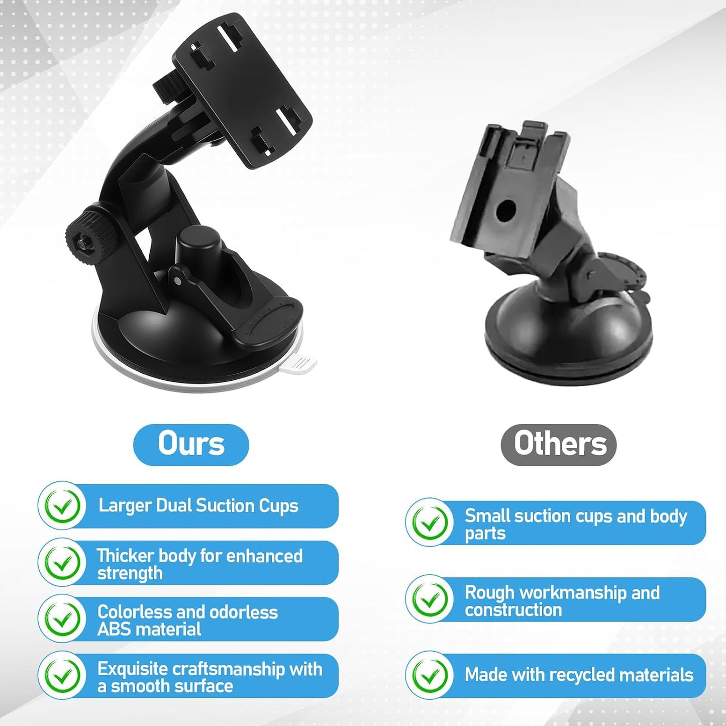 Exircy Upgraded Windshield Backup Camera Mount for Car, Black Car Camera Suction Mount Portable Cars Monitor Mounts