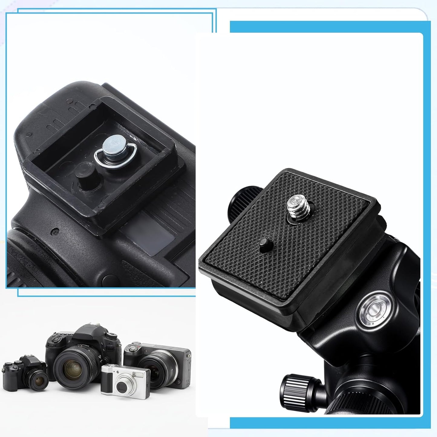 Bruislard (41x44.5x11.5mm) Tripod Quick Release Plate Camera Tripods Mount Adapter with Screws Camera Mounting Parts
