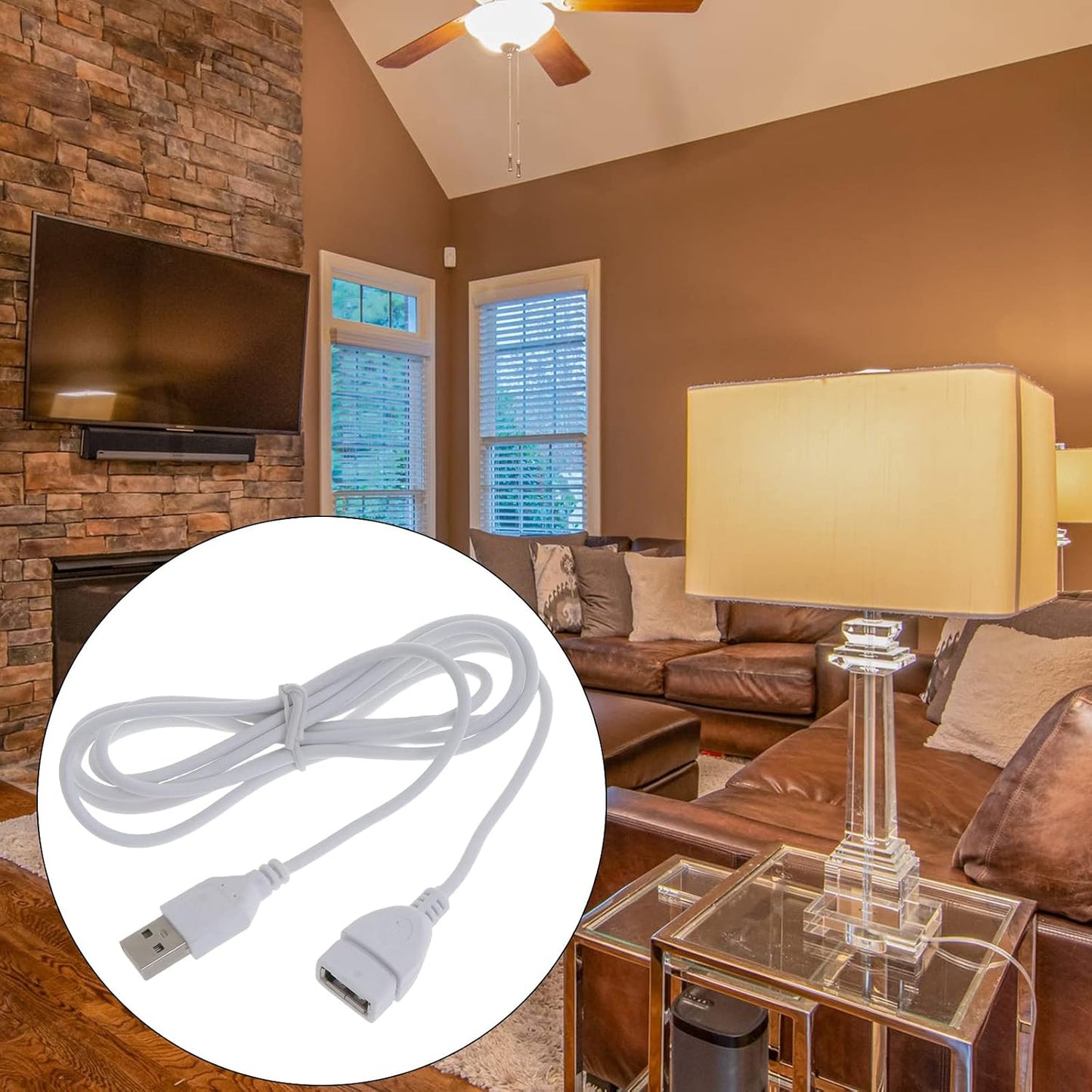 MHADBKH 5ft USB Extension Cable Male to Female Extension Cord USB Charging Cable for USB Ceiling Fan USB LED Lamp