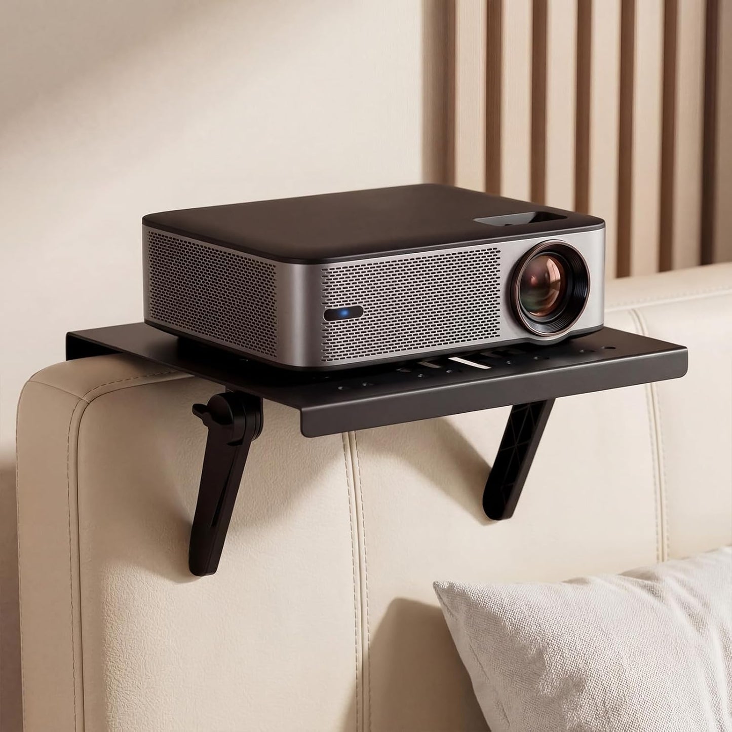 ElaraBerry 10.6 8.2 Inch No Drill Metal Projector Shelf for Wall Mounted, x Adjustable Angle Projector Stand for Sofa