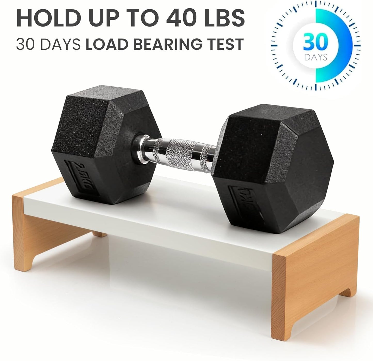 40LB ARCOBIS Monitor Stand Riser, White Metal & Wood Computer Monitor Stand Riser for Desk, Max Load Capacity